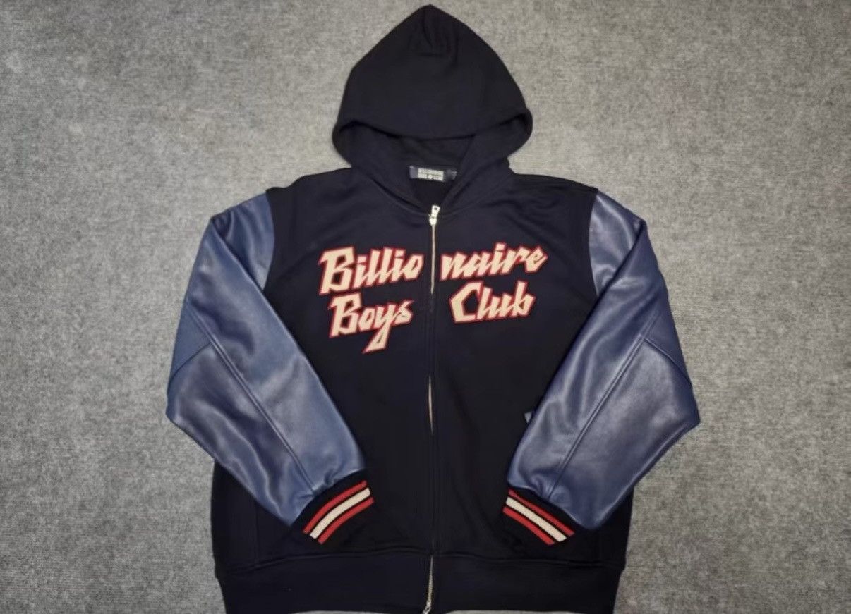 Billionaire Boys Club Billionaire Boys Club BBC Leather Sleeve Zip Hoodie Size US XXL / EU 58 / 5 - 3 Thumbnail