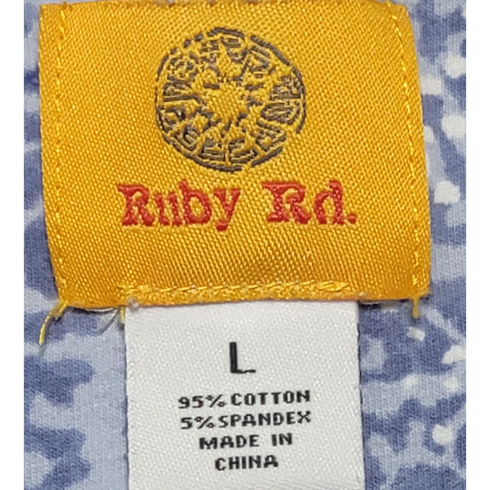 Other Ruby Rd. Blue White Beaded V Neck Top Large Lightweight Size L / US 10 / IT 46 - 5 Thumbnail