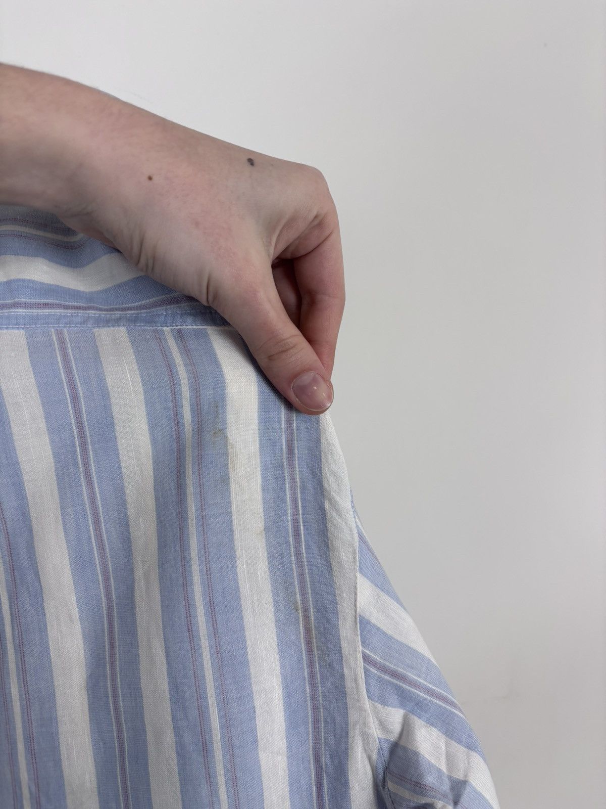 Trussardi Trussardi Vintage Women’s Blue Striped Long Sleeve Shirt Size L / US 10 / IT 46 - 20 Thumbnail