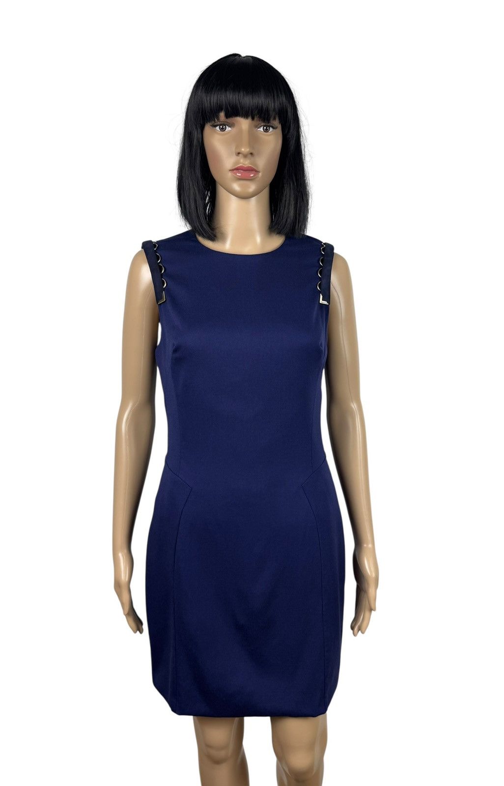 Versace Versace Wool Sheath Mini Dress Leather Decor size 44 Size M / US 6-8 / IT 42-44 - 1 Thumbnail
