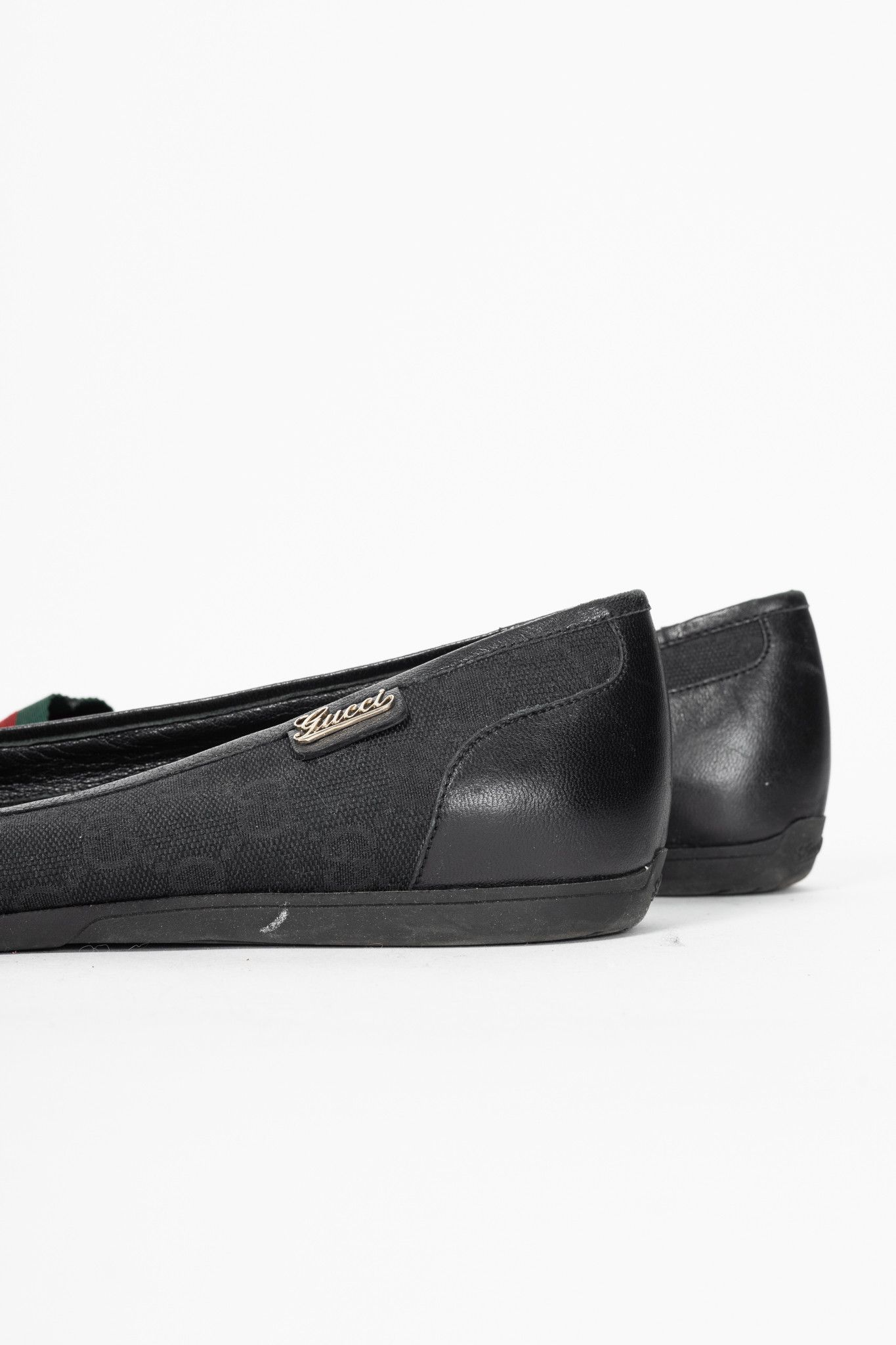Gucci Gucci Black GG Canvas Web Ballet Flats Size US 8 / IT 38 - 9 Thumbnail