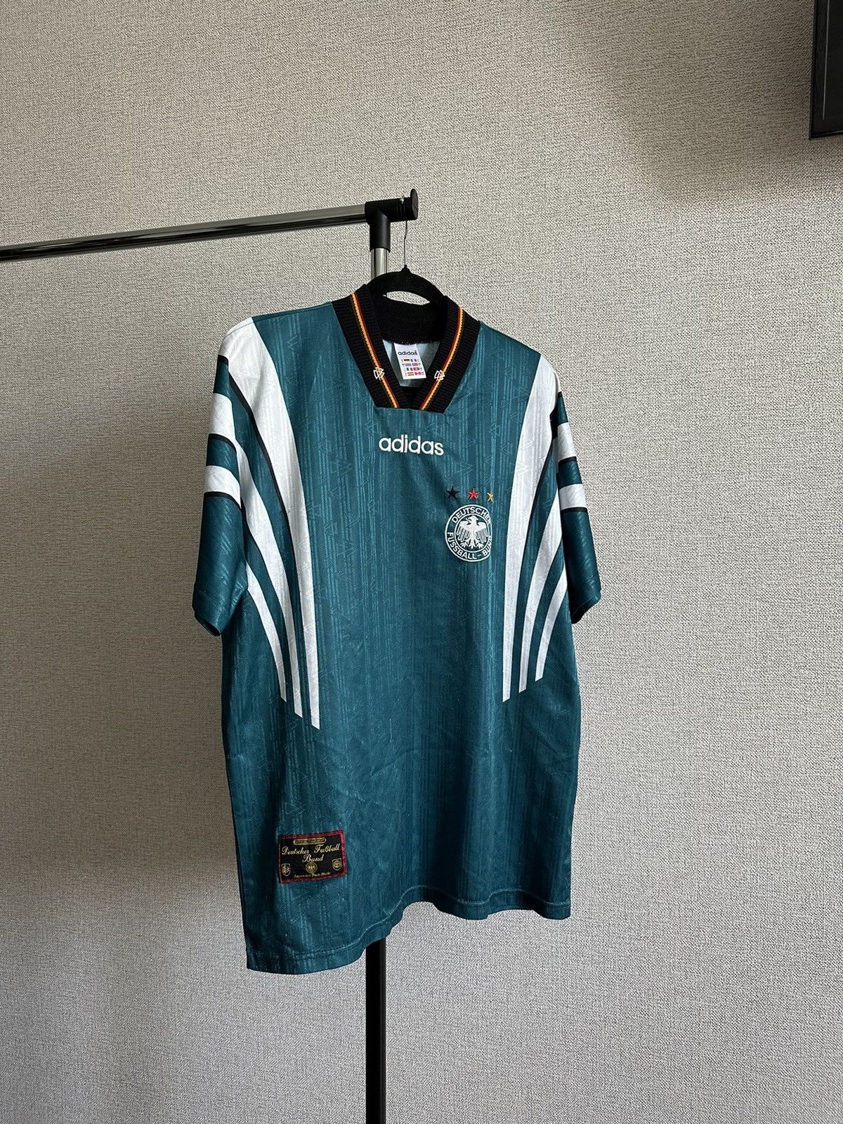 1996 Adidas Germany Vintage Rare Away Soccer Jersey