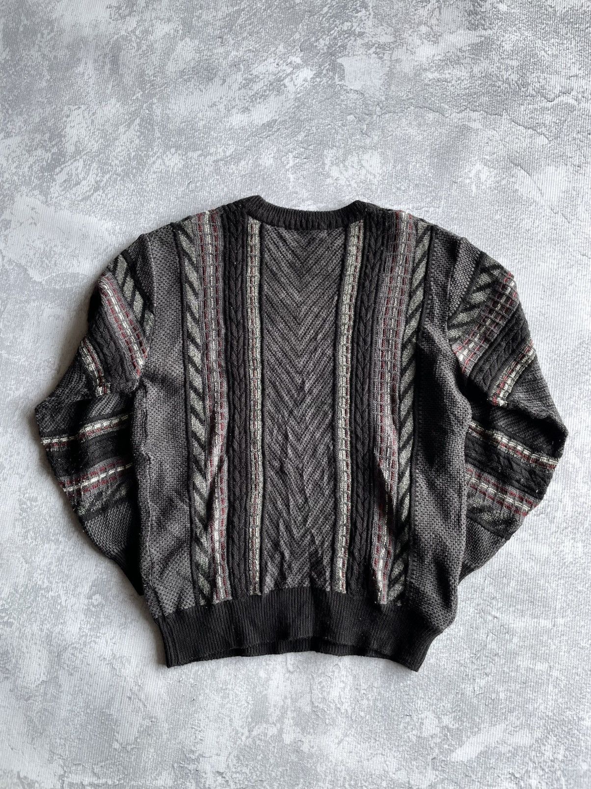 Coogi Vintage 90s Lindbergh 3D Abstract Coogi Style Knit Sweater Size US M / EU 48-50 / 2 - 4 Thumbnail