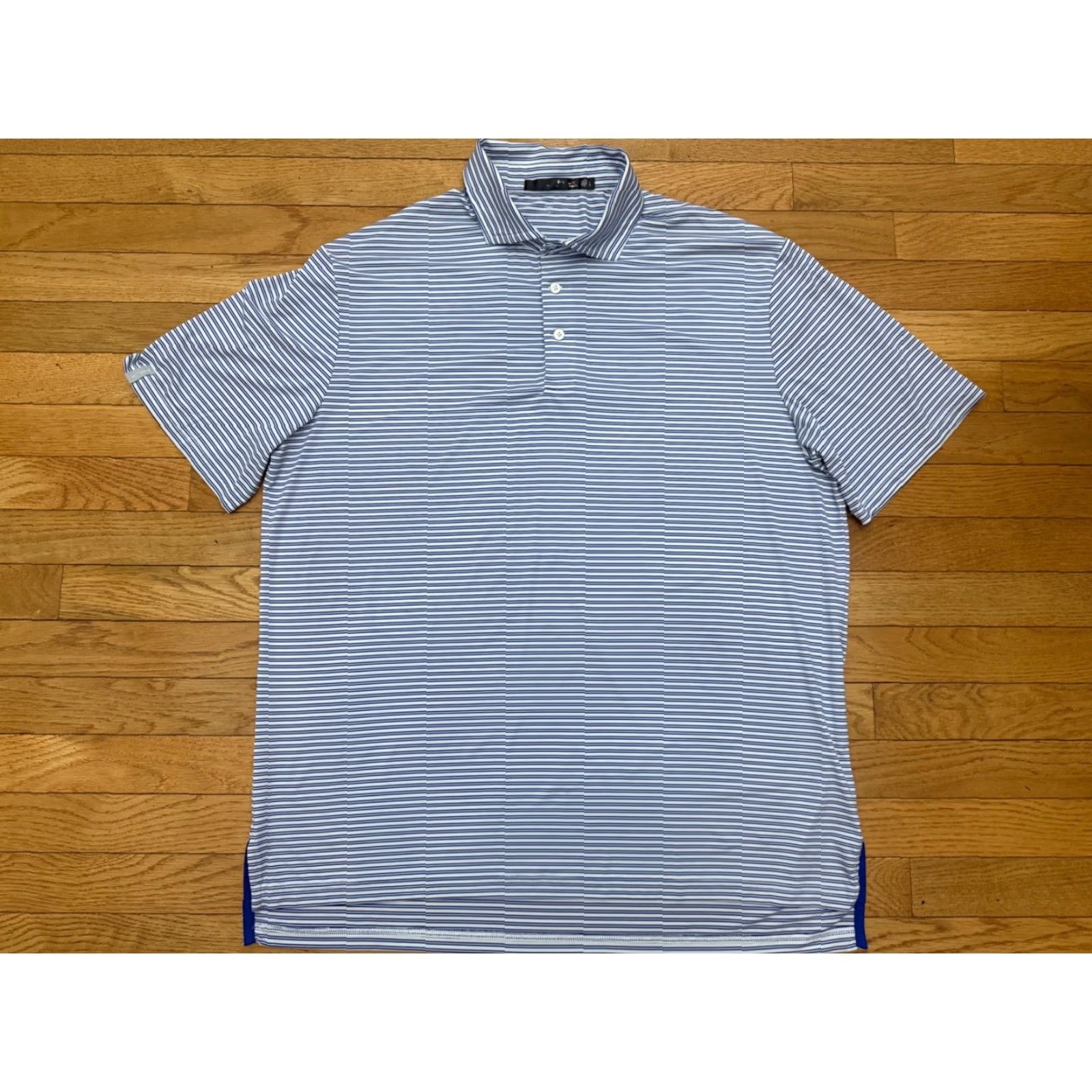 RLX Ralph Lauren RLX Ralph Lauren Polo Shirt Mens L Blue White Performance Stretch Wicking Shirt Size US L / EU 52-54 / 3 - 2 Thumbnail