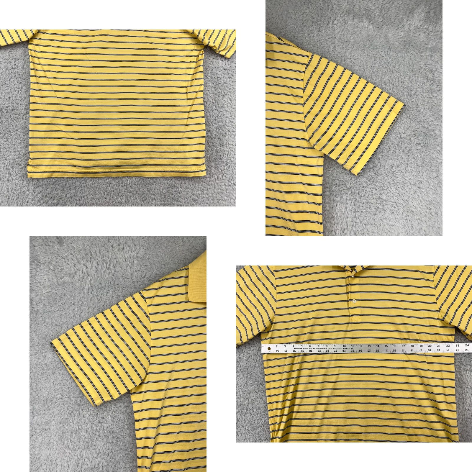 Vintage Greg Norman Polo Shirt Mens Large Yellow White Striped 100% Cotton Golf Golfer Shirt Polo Shirt Size US L / EU 52-54 / 3 - 8 Thumbnail