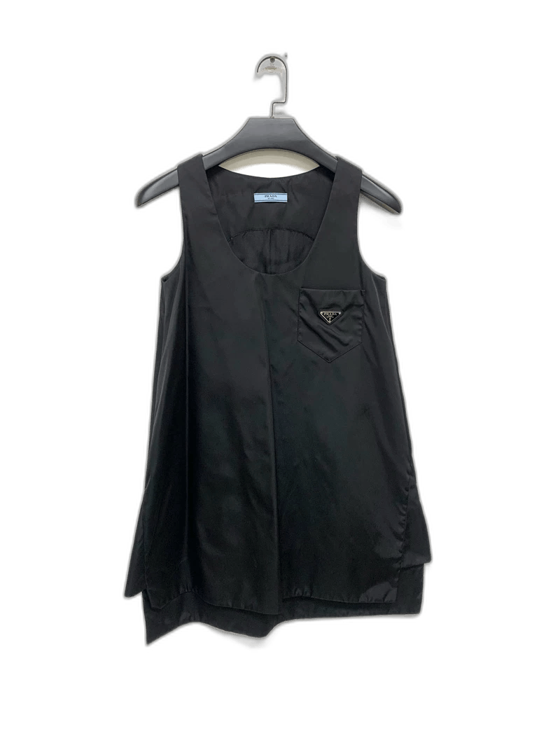 Prada New Prada Black Dress with Triangle Logo Size M / US 6-8 / IT 42-44 - 1 Thumbnail