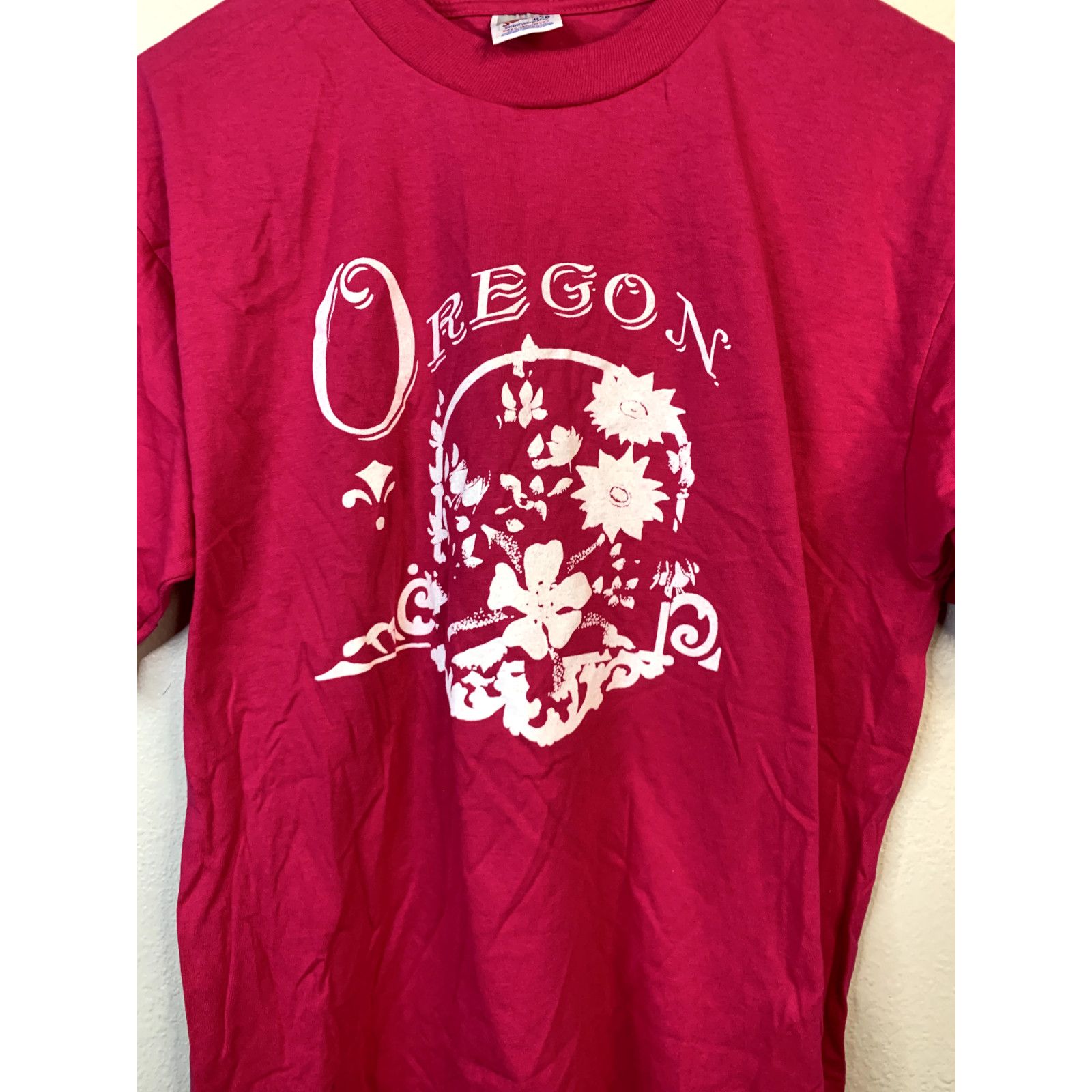 Jerzees Vintage Oregon Shirt Test Print Pink Tee T-Shirt 90s VTG L Size US L / EU 52-54 / 3 - 4 Thumbnail
