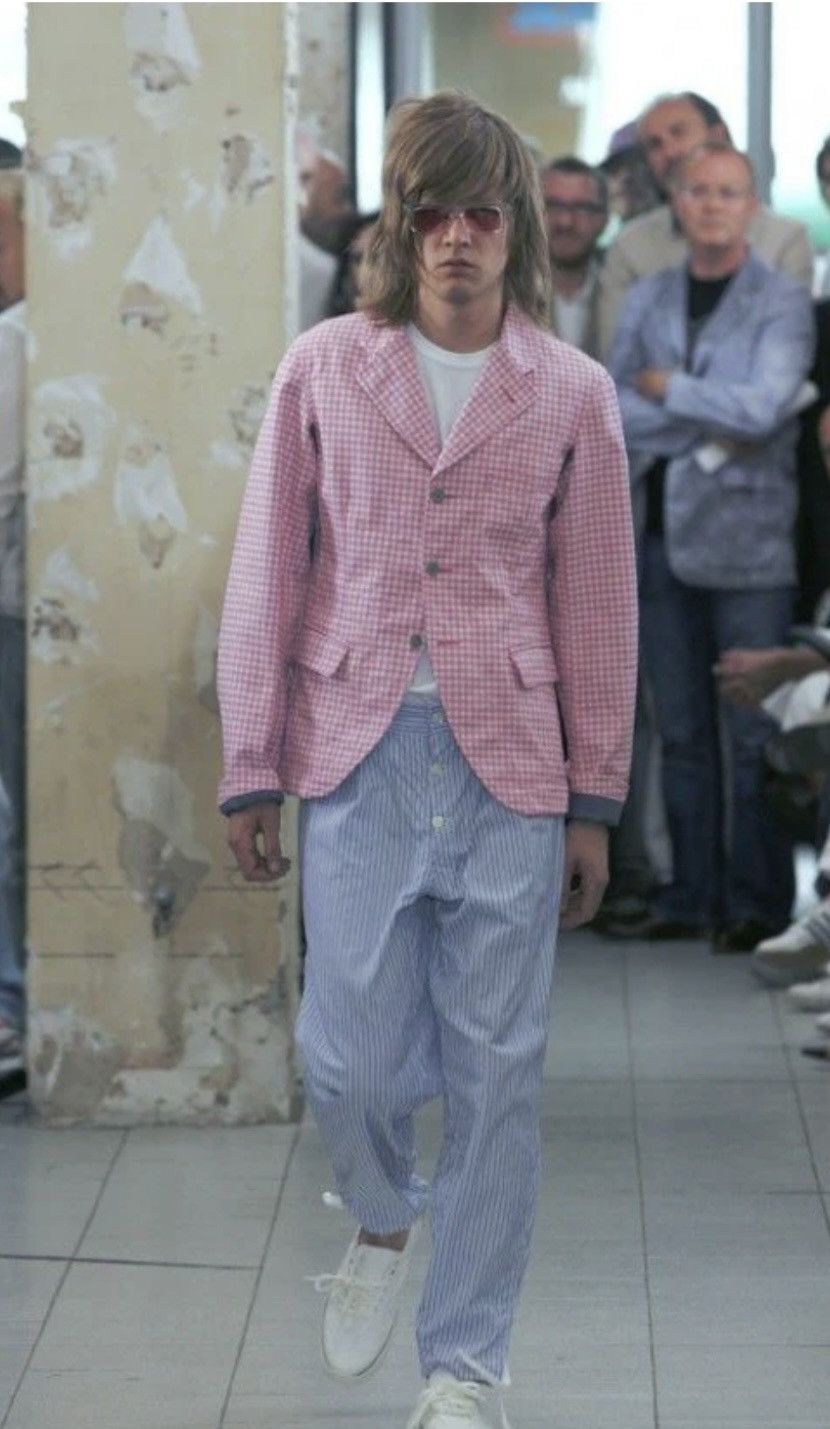 Comme des Garcons COMME DES GARÇONS Homme Plus cropped slim-fit gingham jacket Size 50S - 8 Thumbnail