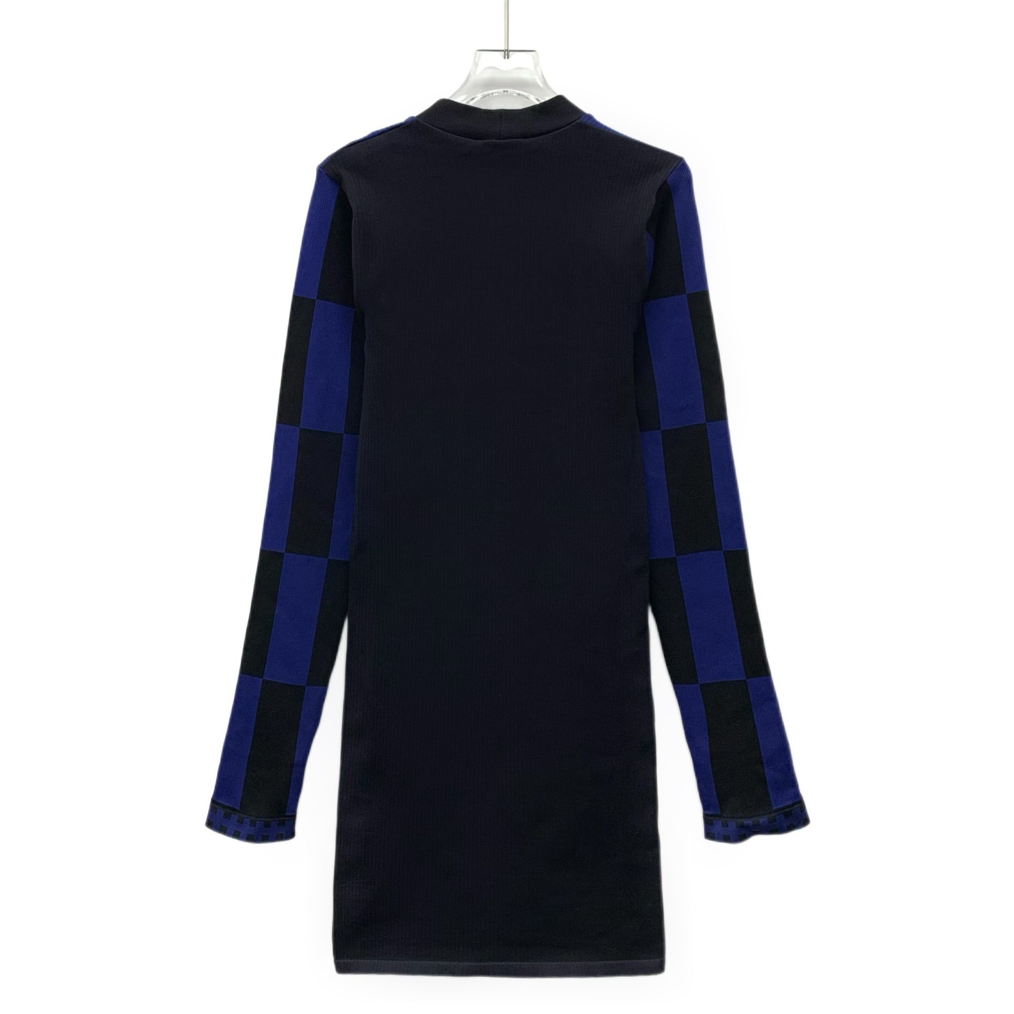 Louis Vuitton LOUIS VUITTON Black & Blue Checkered Long Sleeve Knit Mini D Size L / US 10 / IT 46 - 8 Thumbnail