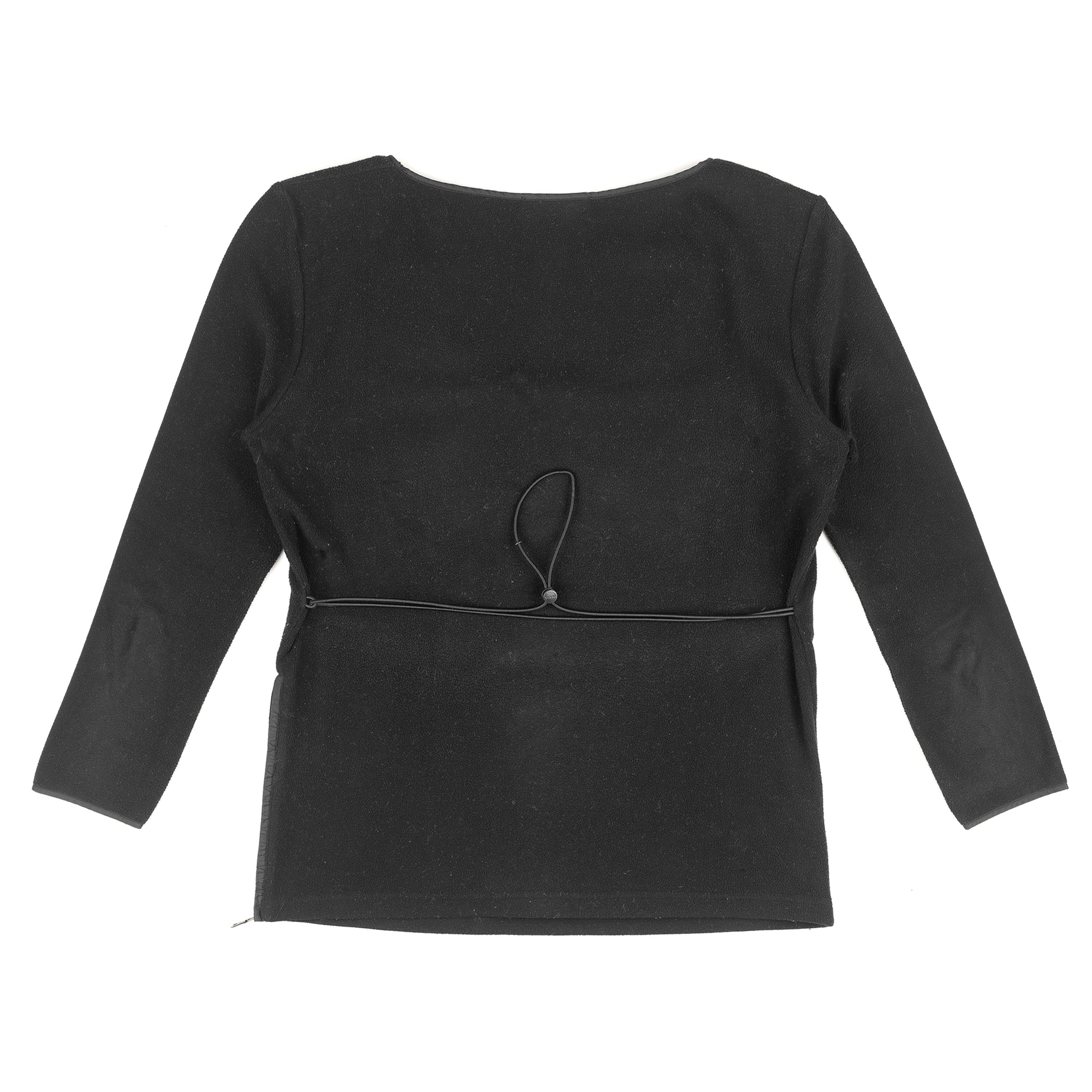 Prada Prada Black Fleece Top (S) Size S / US 4 / IT 40 - 2 Thumbnail