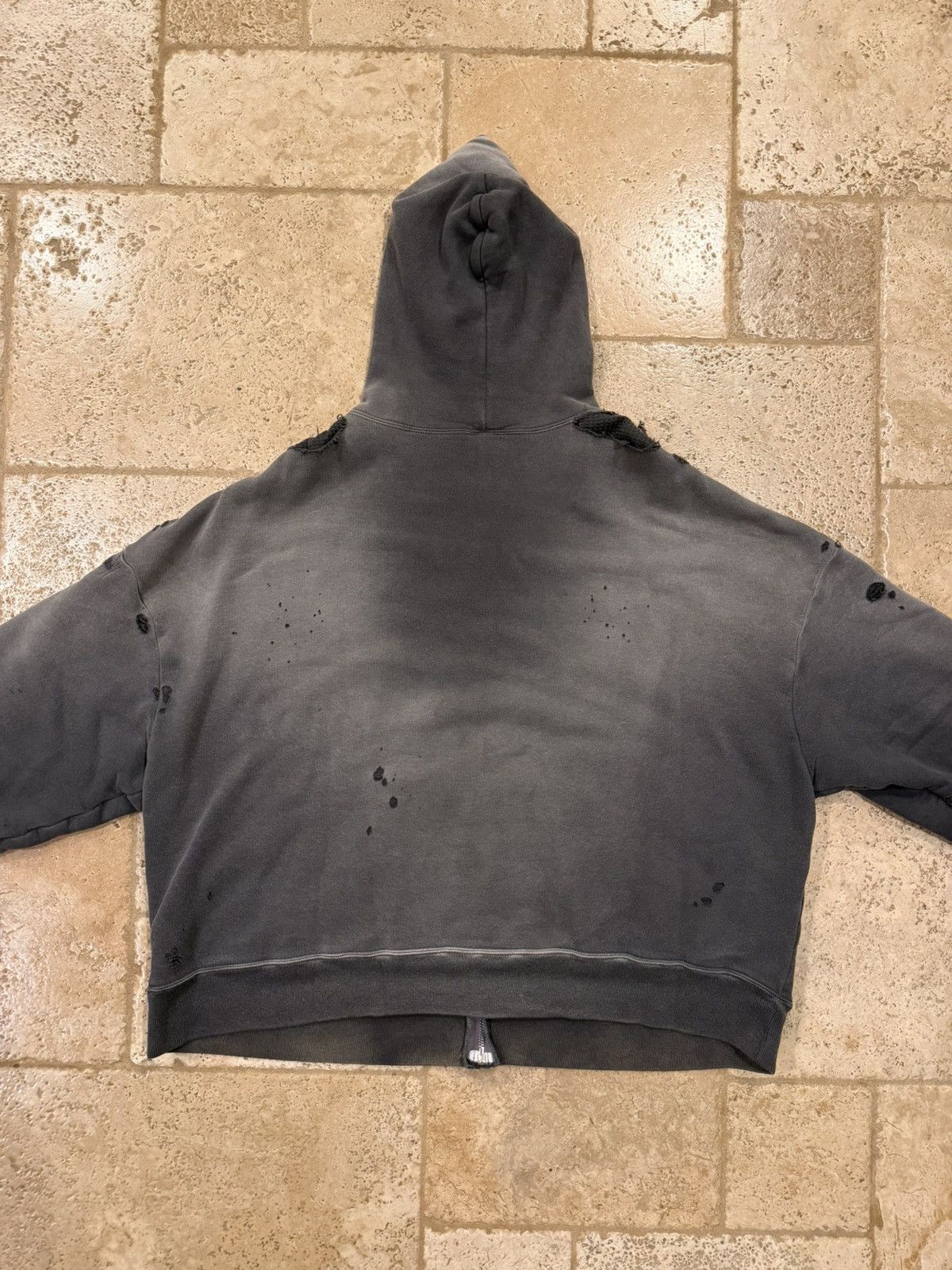 Saint Michael Saint Michael Distressed Thermal Double Face Lay Zip Hoodie Size US S / EU 44-46 / 1 - 13 Thumbnail