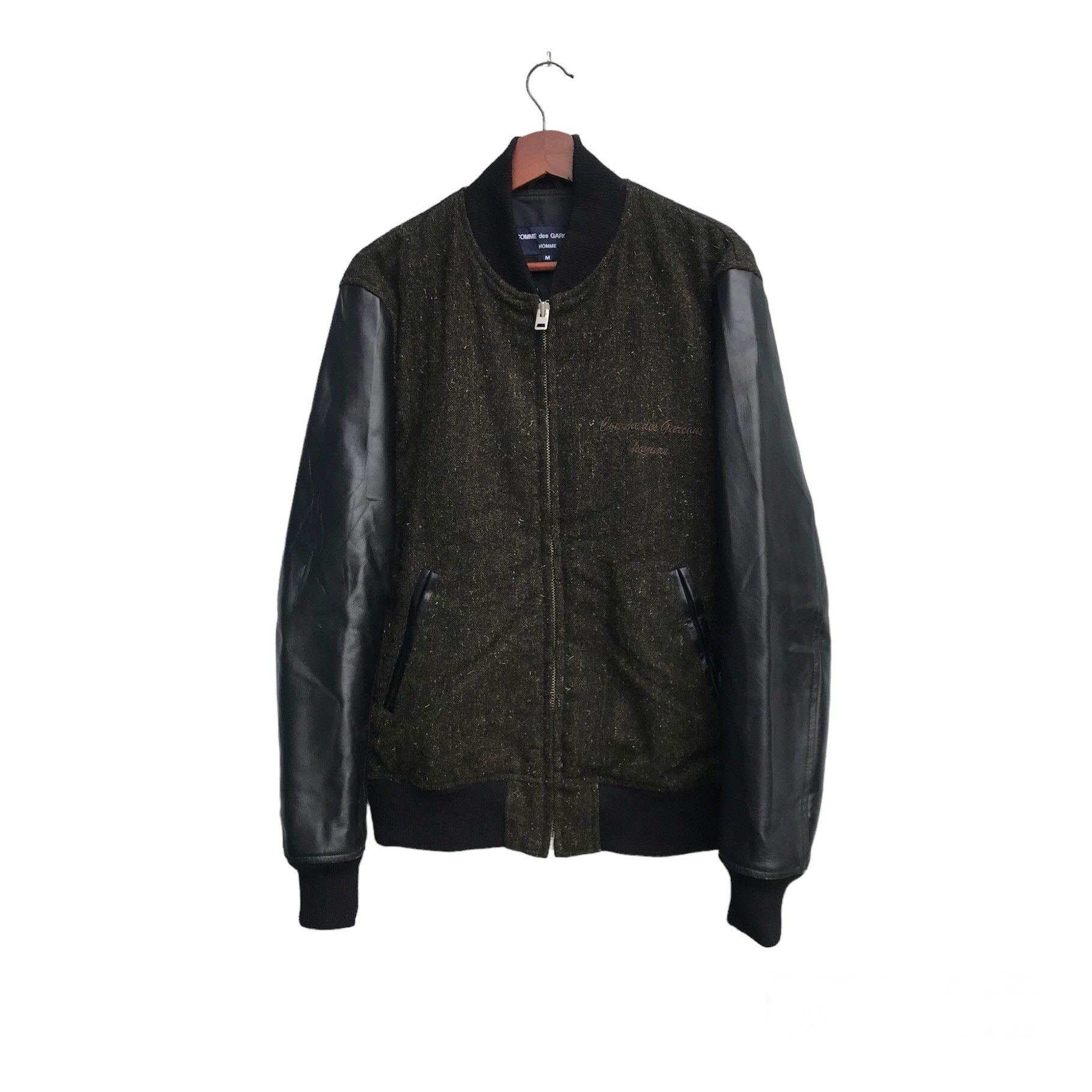 Comme des Garcons RARE Comme Des Garcon varsity wool sleeve leather cowhide Size US M / EU 48-50 / 2 - 3 Thumbnail