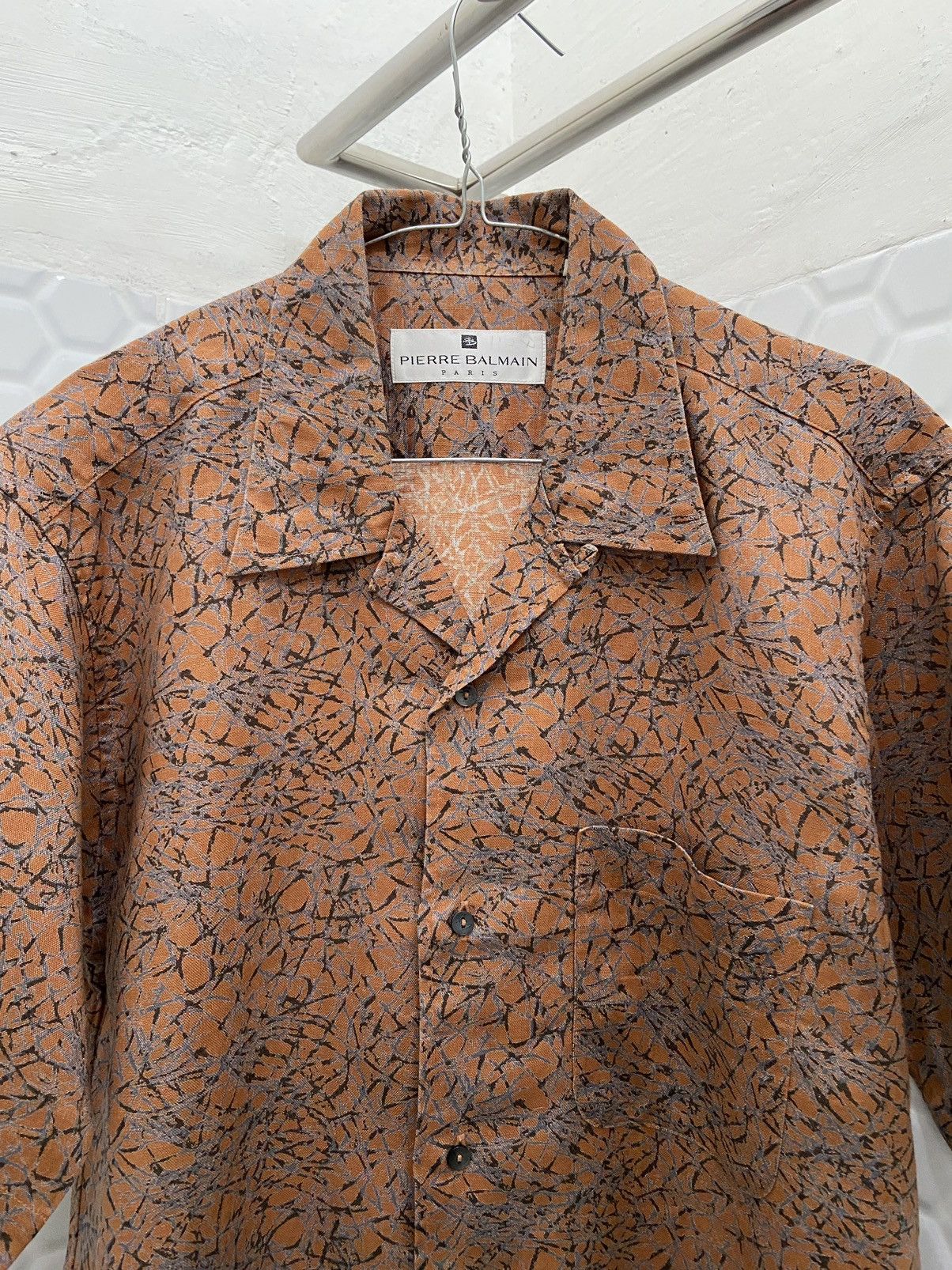 Balmain × Pierre Balmain Vintage Pierre Balmain Open Collar Shirt Size US M / EU 48-50 / 2 - 4 Thumbnail