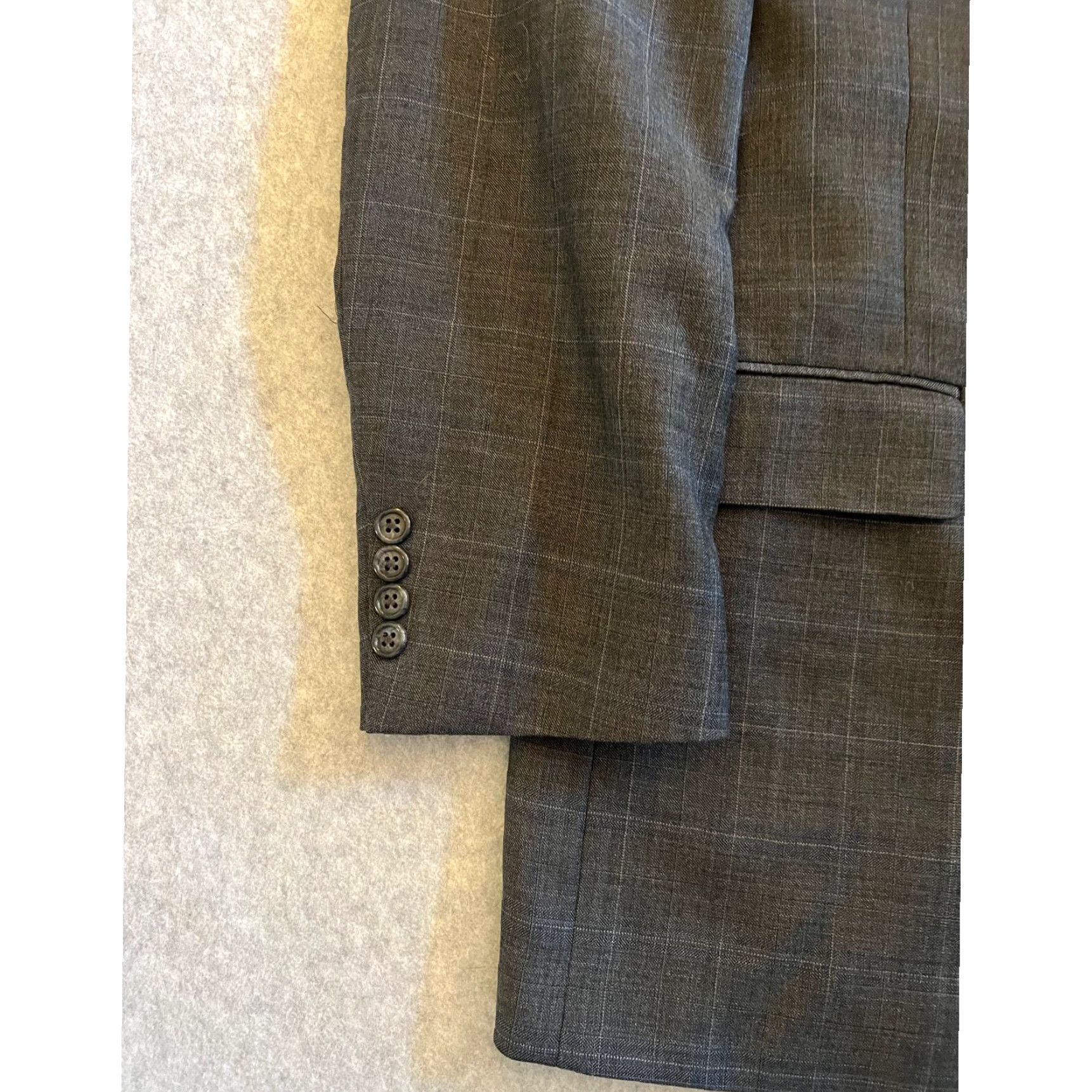 Hart Schaffner Marx Hart Schaffner Marx Blazer Sport Coat Men Large Lined Gray Single Breasted Notch Wool Coat Style Size 42R - 6 Thumbnail