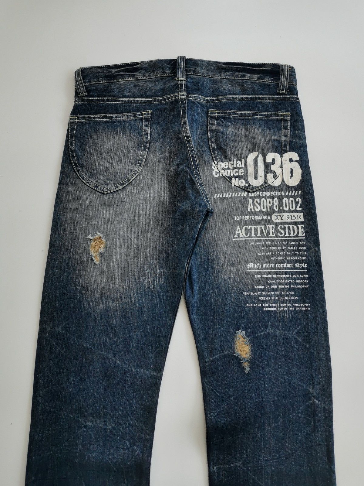 Japanese Brand Theoria Japan ASOP8.002 Printed Denim Jeans Size US 33 - 2 Thumbnail