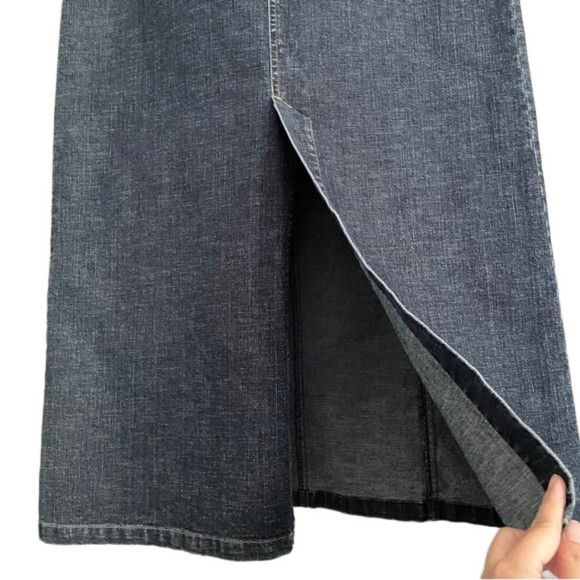 Vintage Vintage Maxi Denim Jean Skirt - 10, LONG BACK SLIT! Size 32" / US 10 / IT 46 - 6 Thumbnail