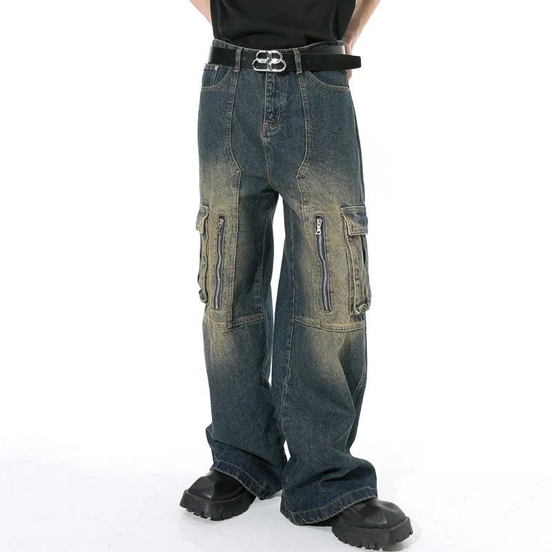 Japanese Brand Vintage Multi-pocket Zipper Baggy Male Denim Size US 32 / EU 48 - 5 Thumbnail
