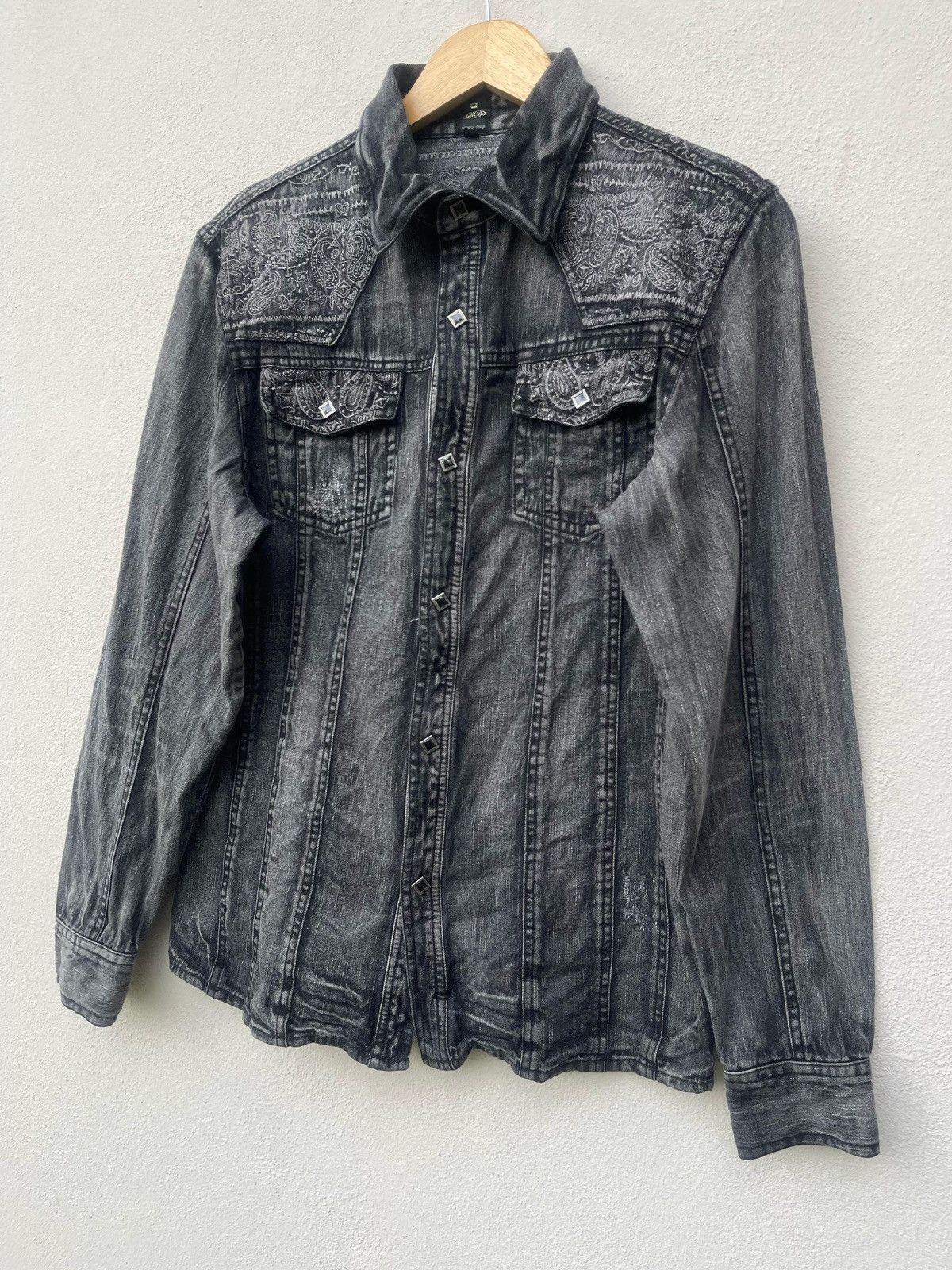 If Six Was Nine × Japanese Brand × Le Grande Bleu (L.G.B.) Semantic Design Wash Denim Western Shirt Size US S / EU 44-46 / 1 - 11 Thumbnail