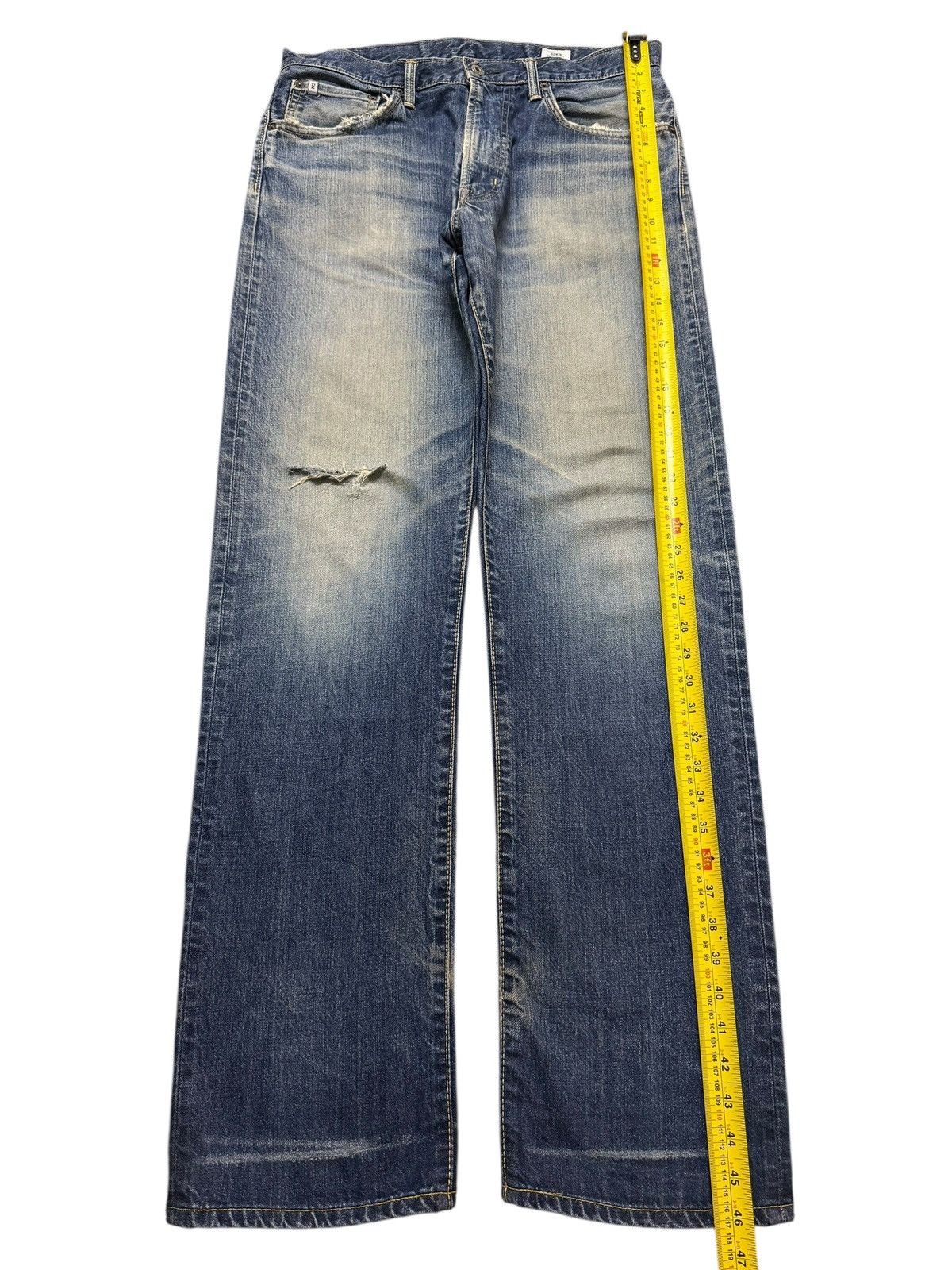 Edwin Vintage 90s Edwin Blue Faded Wash Distressed Straight Loose Size US 34 / EU 50 - 10 Thumbnail
