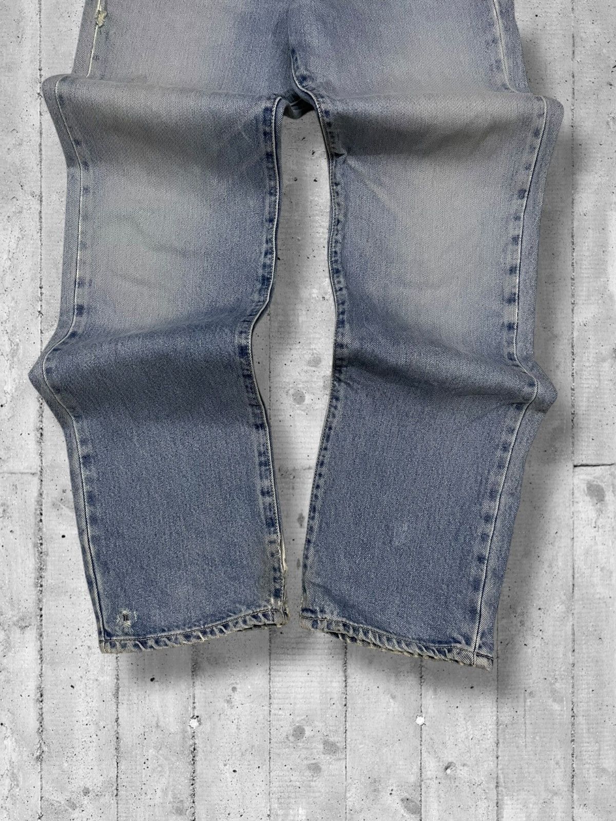 Designer × Edwin × Vintage Vintage 90s Japan Designer Edwin Blue Wash Distressed Denim Size US 29 - 3 Thumbnail