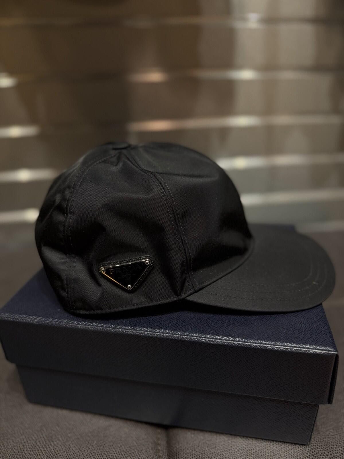 Prada Prada Re-Nylon Baseball Cap Unisex Black Size XL W Box Size ONE SIZE - 3 Thumbnail