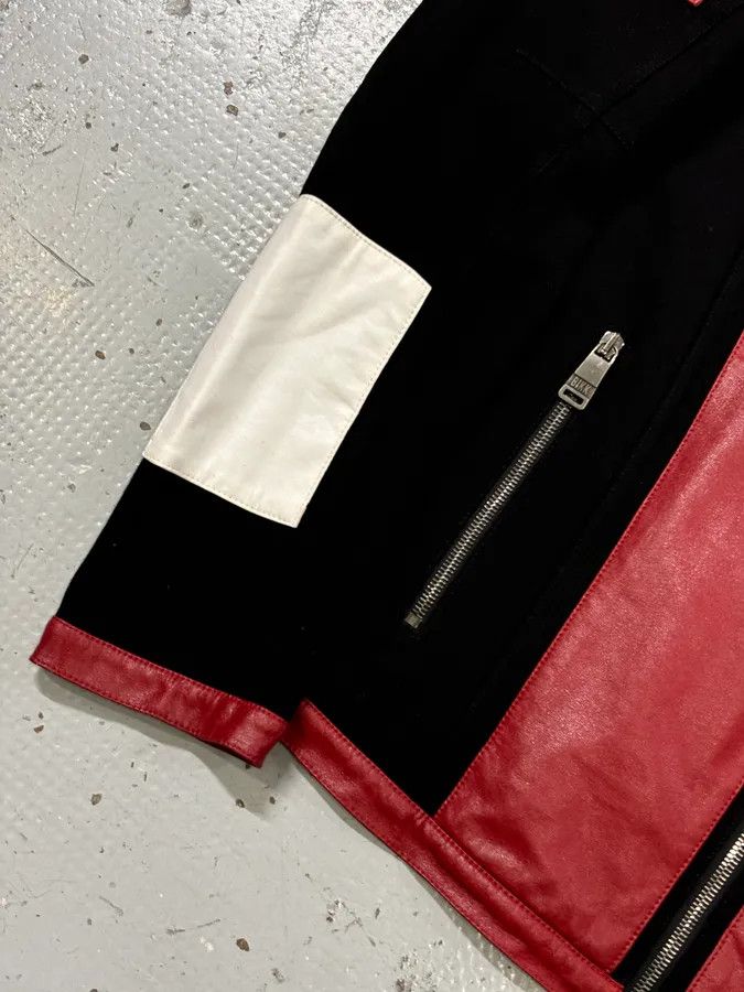 Dirk Bikkembergs 2000s Dirk Bikkembergs Mondrian Leather Color-Block Biker Leather Jacket Size US M / EU 48-50 / 2 - 8 Thumbnail