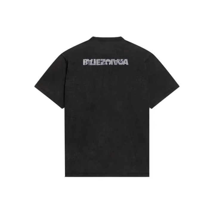 Balenciaga Balenciaga Black Logo Print Short Sleeve T-Shirt Size US M / EU 48-50 / 2 - 1 Thumbnail