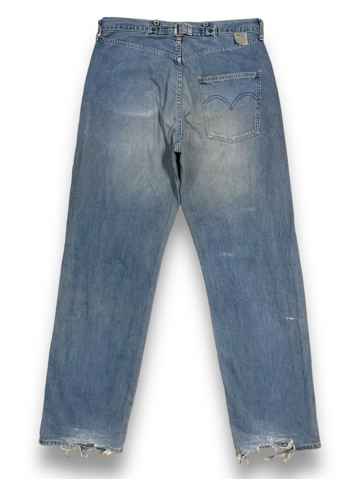 Levi's Vintage 90s Levis Faded Buckle Back Baggy Distressed Jeans Size US 34 / EU 50 - 2 Thumbnail