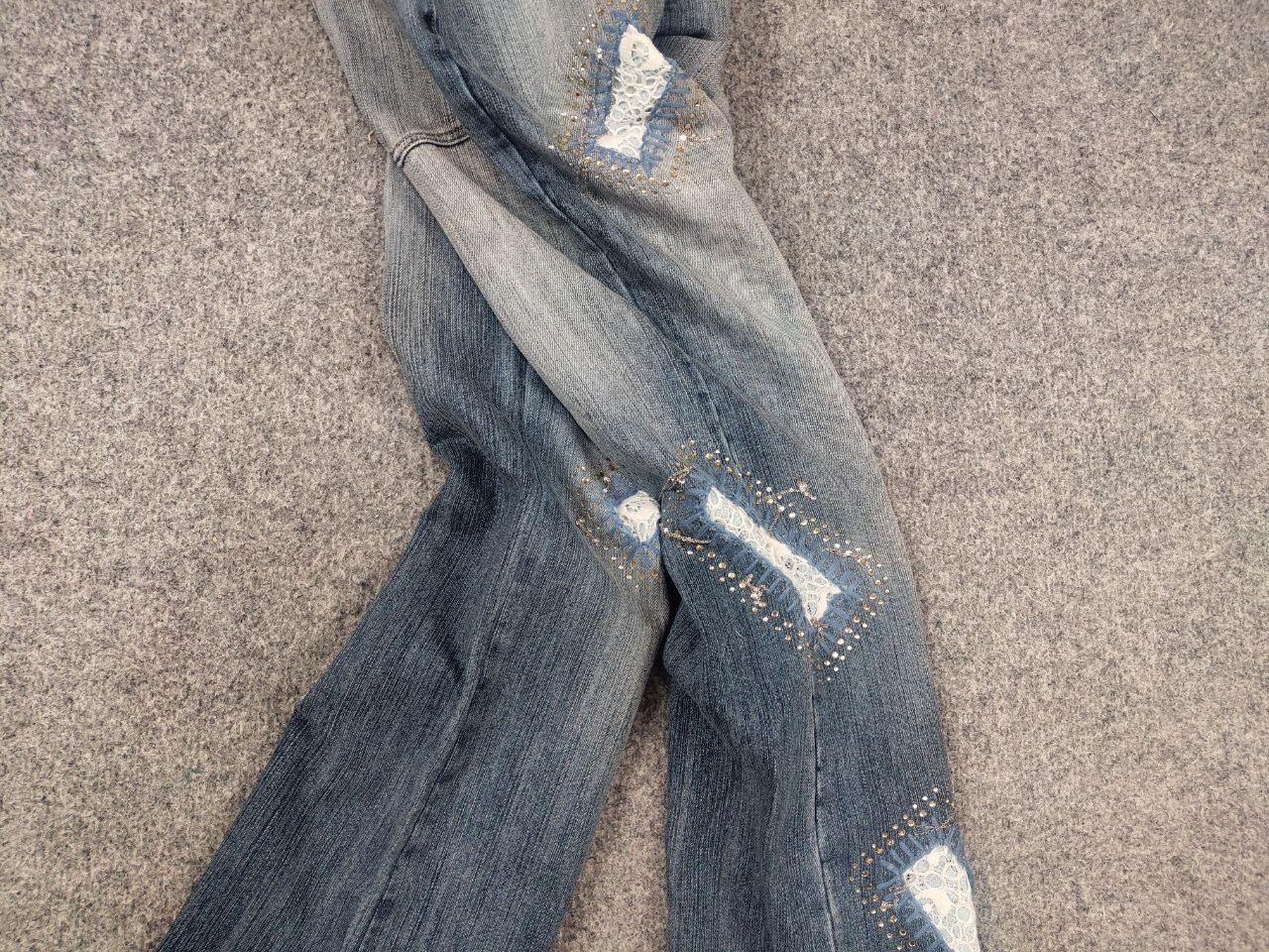 If Six Was Nine Rosa & Rose vintage Y2K Style Faded denim Flared Jeans LGB Size 28" / US 6 / IT 42 - 4 Thumbnail
