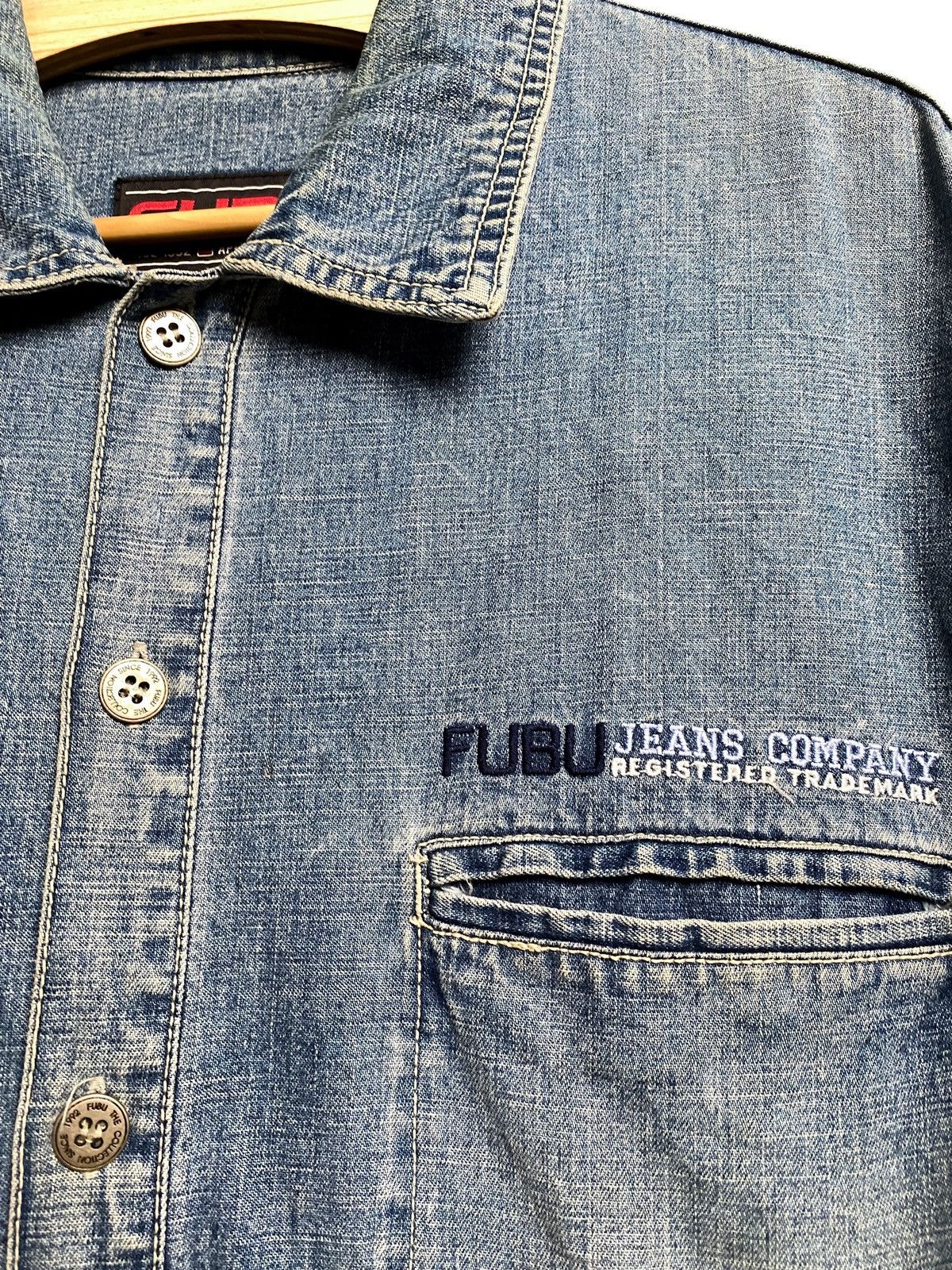 Fubu × Vintage Vintage 90's Fubu Jeans Heavy Denim Wax Jacket Size US XL / EU 56 / 4 - 3 Thumbnail