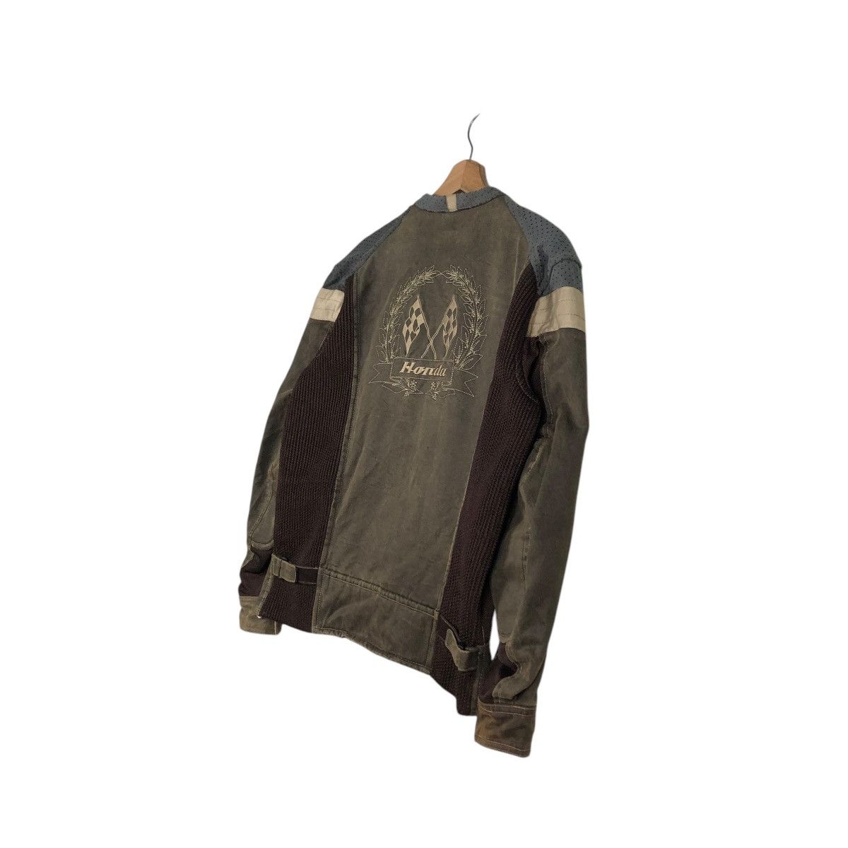 Honda 🔥VINTAGE RACING BIKER JACKET BONDA BIG LOGO SPELL OUT Size US M / EU 48-50 / 2 - 12 Thumbnail