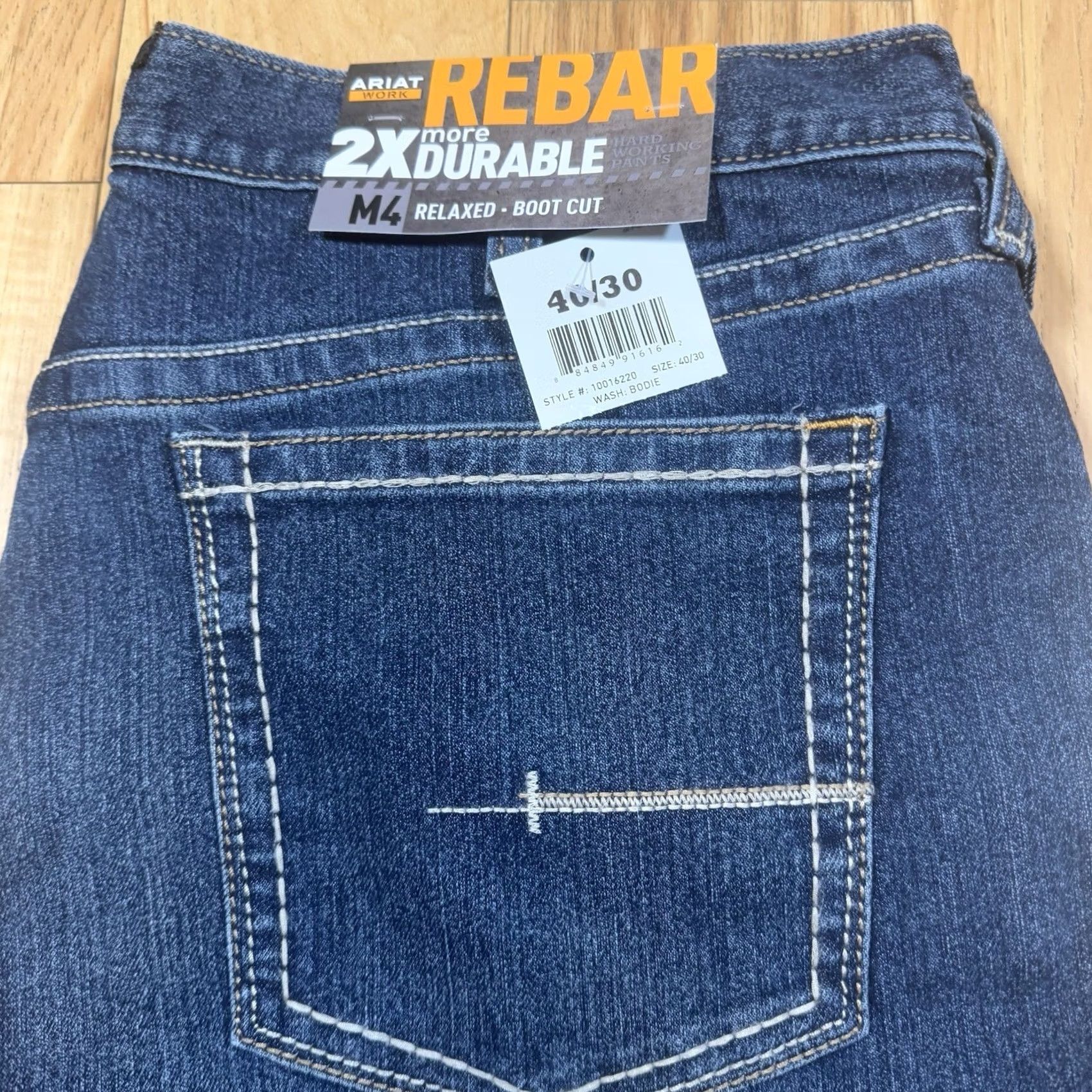 Ariat Ariat Jeans Bootcut Mens 40x30 Dark Blue DuraStretch NWT Relaxed Fit Denim Stretch M4 Rebar Size US 40 / EU 56 - 3 Thumbnail