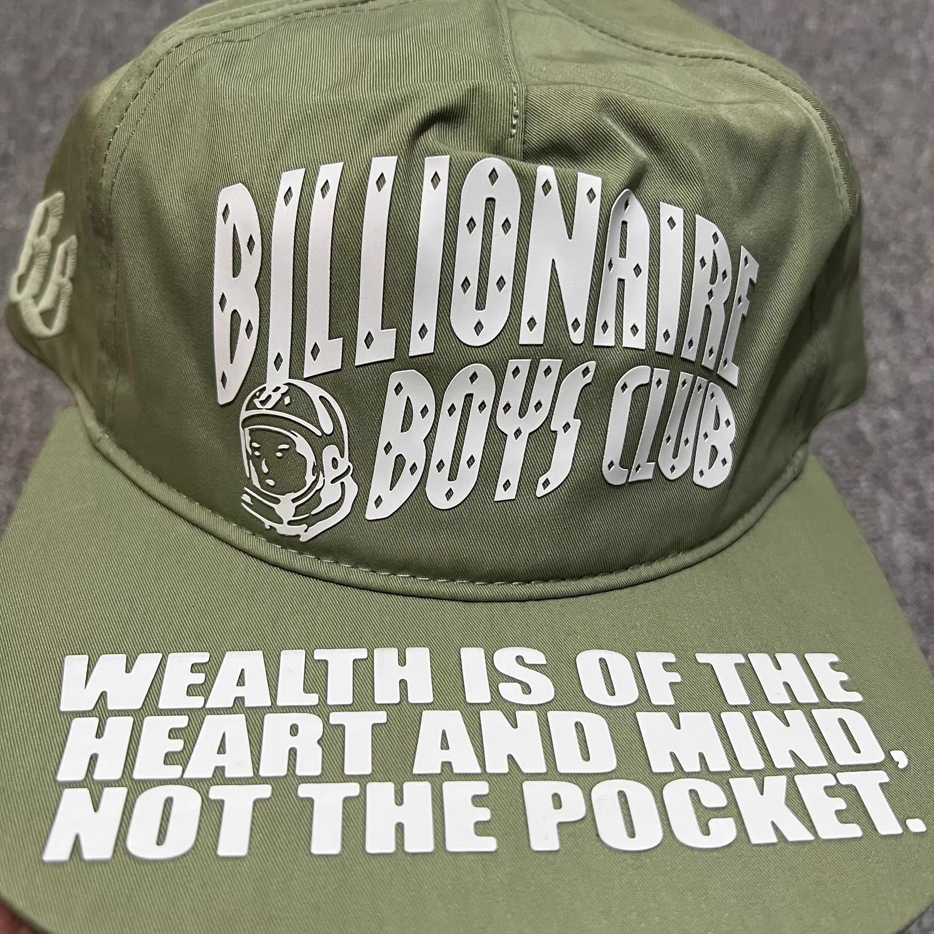 Billionaire Boys Club BBC Arch Logo Slogan Flat Brim Baseball Cap Q7 Size ONE SIZE - 2 Thumbnail