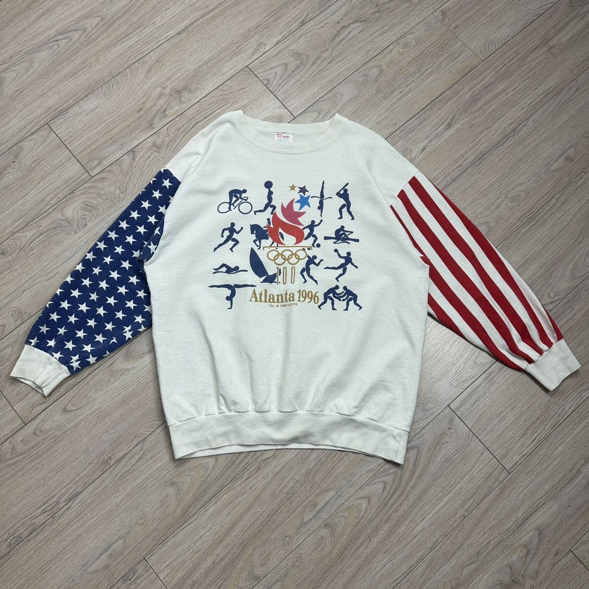 USA Olympics Vintage Atlanta Olympics 1996 USA Flag Crewneck Sweatshirt Size US L / EU 52-54 / 3 - 1 Thumbnail