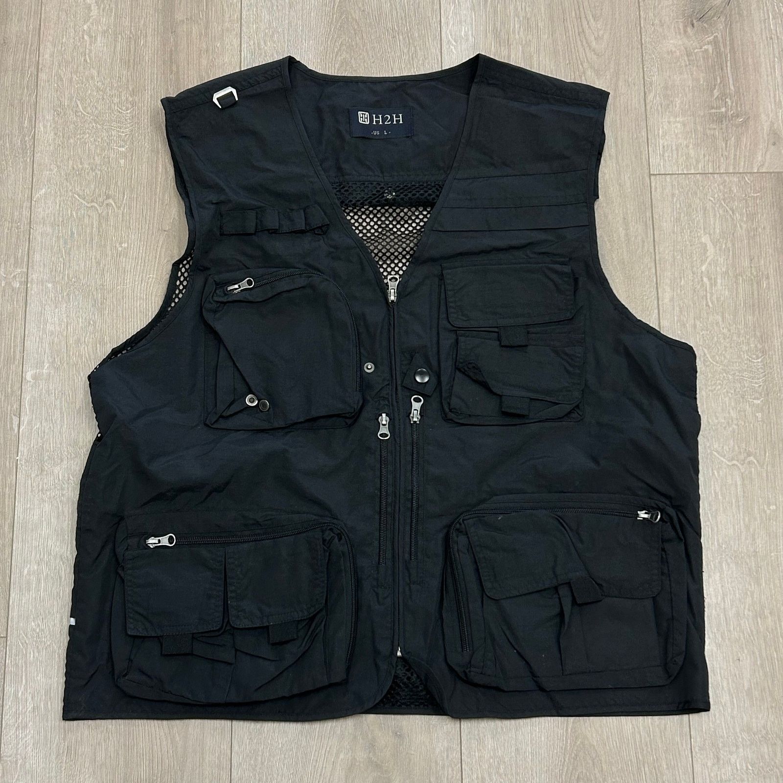 black H2H quick-dry mesh fishing vest size Large L B9