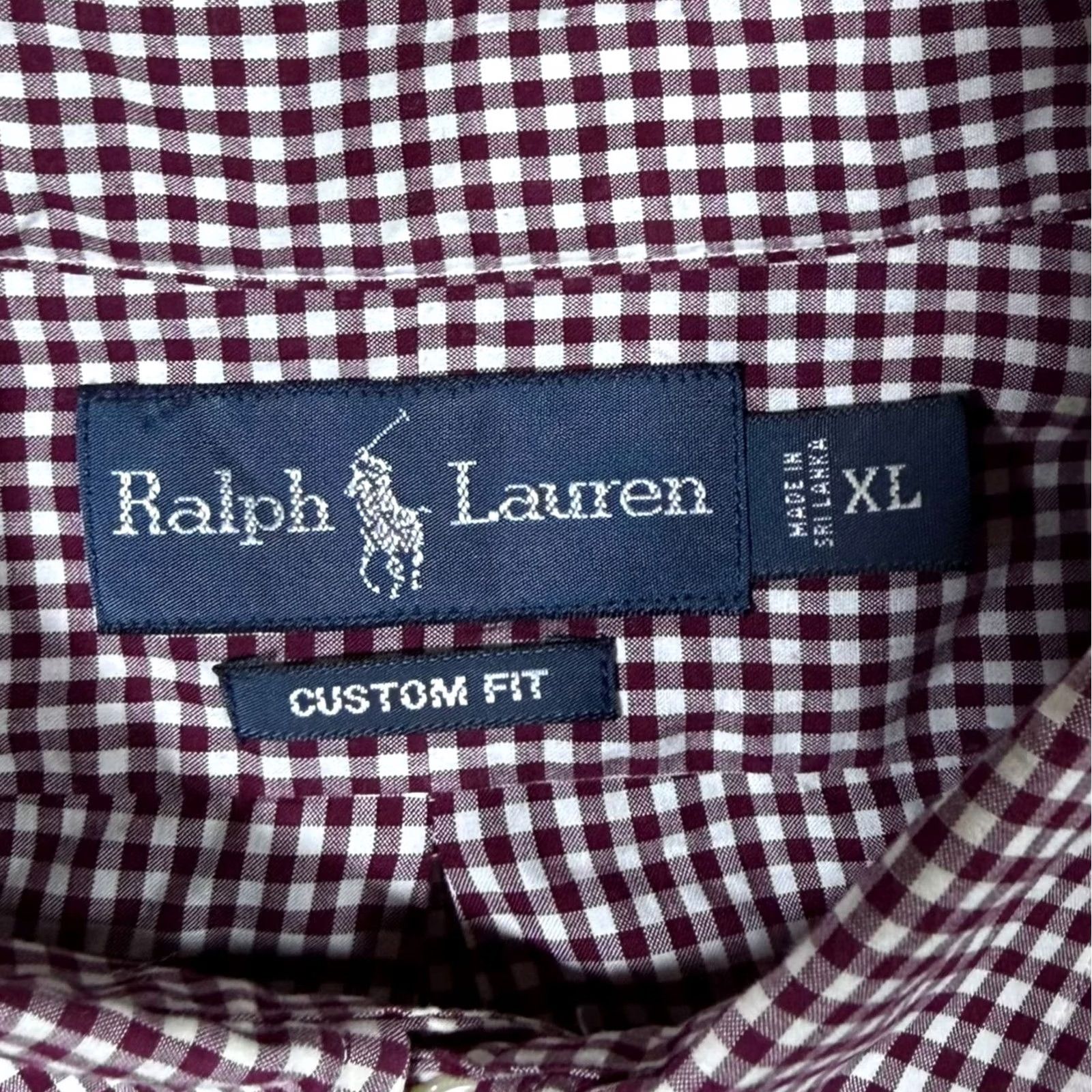 Ralph Lauren Ralph Lauren Custom Fit Red White Check Long Sleeve Button-Down Cotton Shirt XL Mens Size US XL / EU 56 / 4 - 4 Thumbnail