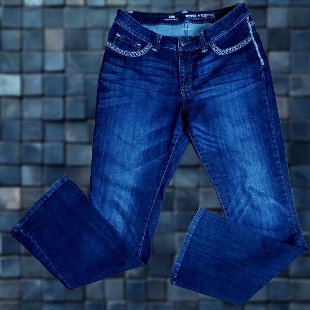 Lee Lee Platinum Label Jeans Women Sz 32 x 30 Denim Barely Bootcut Deep Slender Size 24" / US 00 / IT 34 - 1 Thumbnail