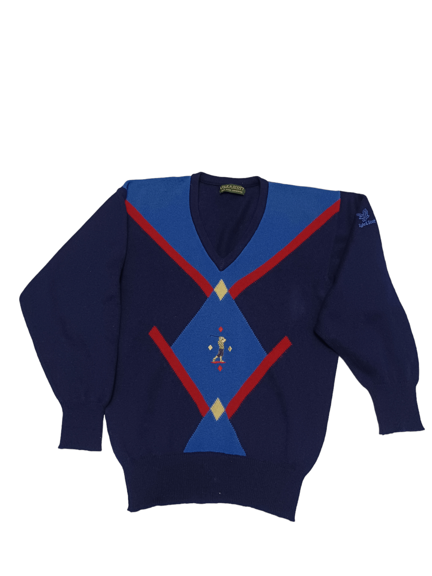 Lyle & Scott LYLE SCOTT LAMBSWOOL VINTAGE V-NECK GOLF OLDMONEY SWEATER Size US M / EU 48-50 / 2 - 1 Thumbnail