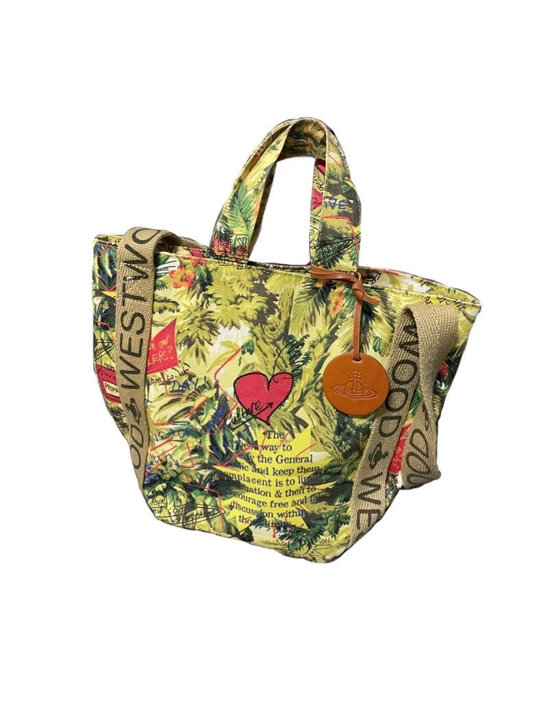 Vivienne Westwood Vivienne Westwood size os Green dual-use canvas tote bag, s Size ONE SIZE - 2 Thumbnail