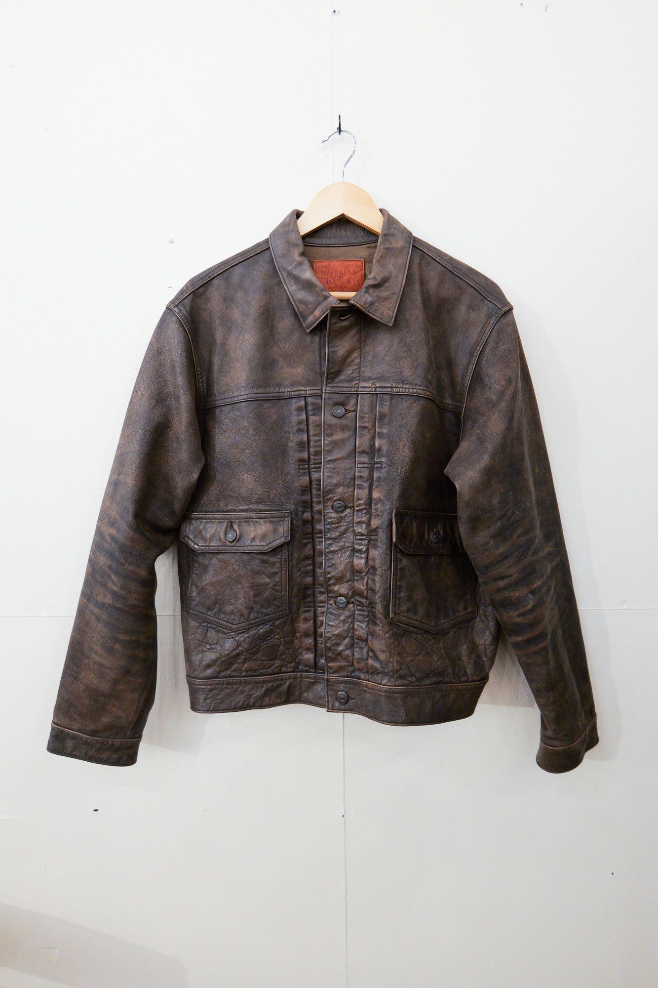 RRL Ralph Lauren RRL Type 2 Leather Trucker Jacket – Distressed Brown ...