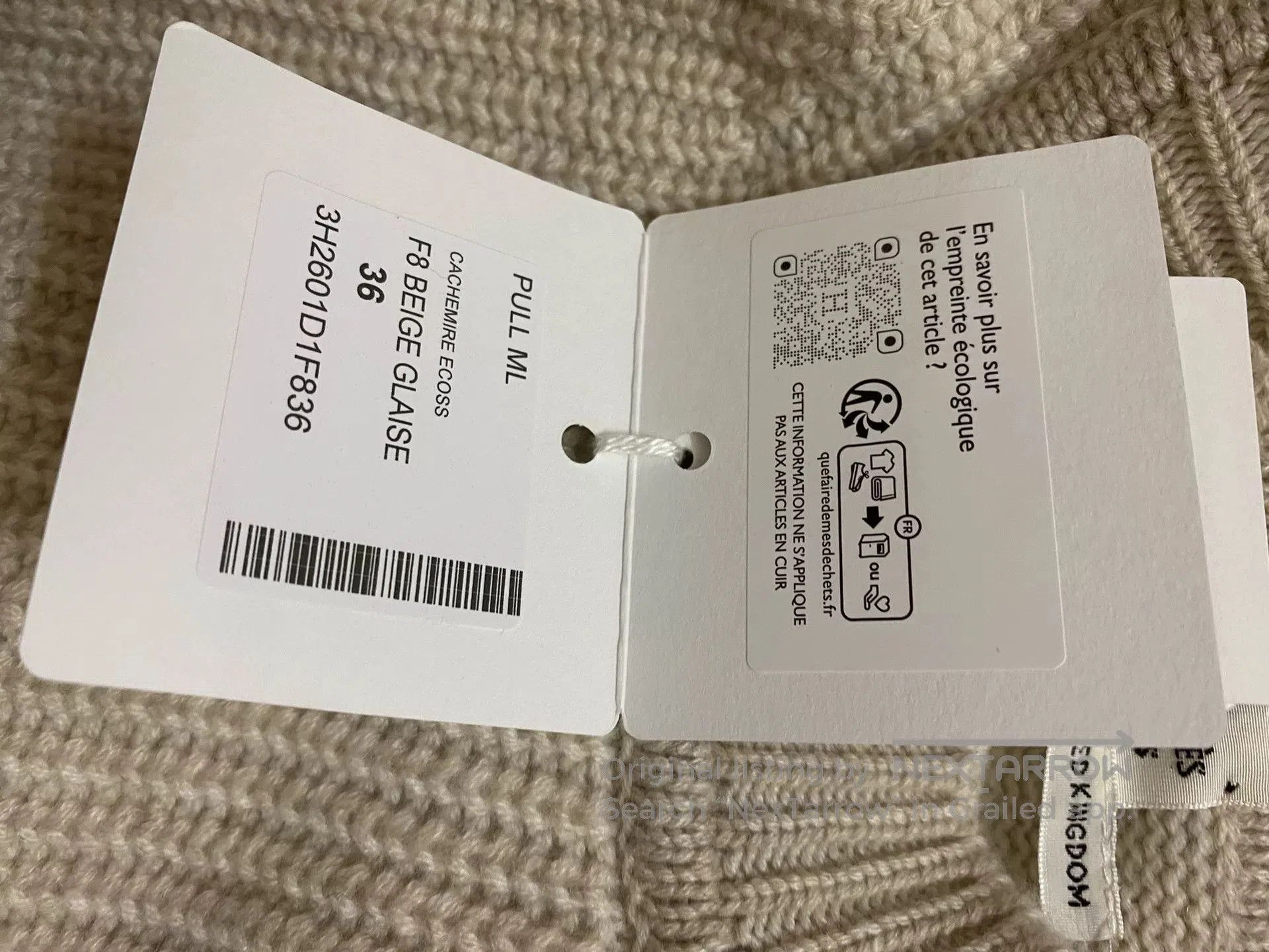 Hermes Hermes Women's Beige Cashmere Sweater. Size US XS / EU 42 / 0 - 4 Thumbnail