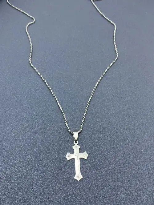 Japanese Brand Retro Punk Necklace Cross Pendant Stainless Steel Size ONE SIZE - 3 Thumbnail