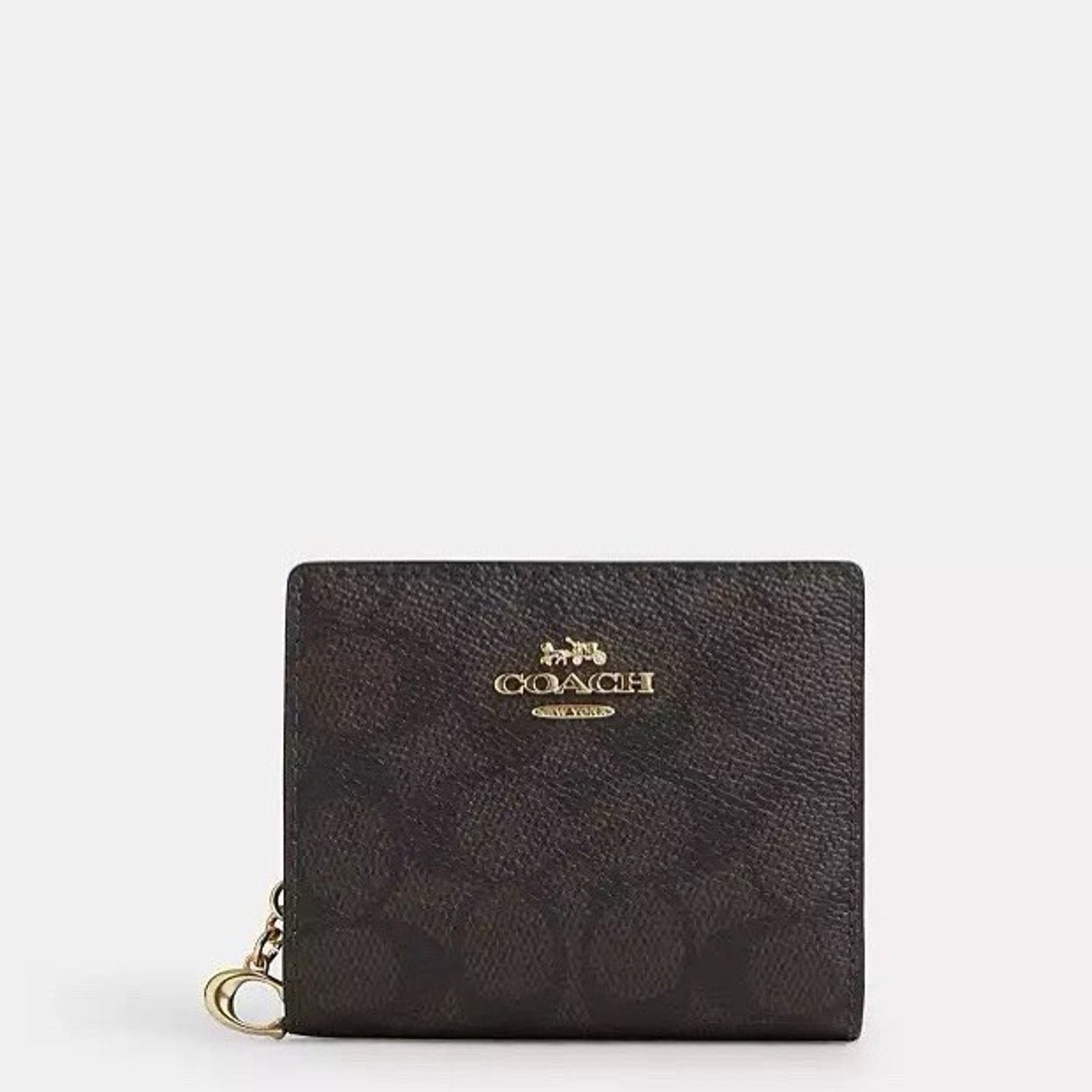 Coach NWT Coach Snap Wallet CW789 Gold/Walnut/Black w/C Charm Size ONE SIZE - 3 Thumbnail