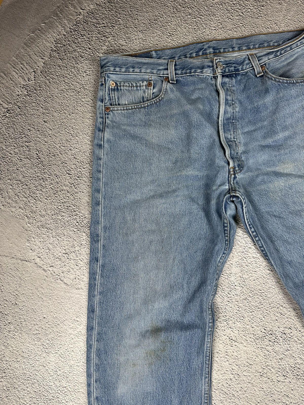 Levi's Vintage Clothing Vintage Levis 501 Washed Denim Blue Jeans 90s Rare Bootcut Size US 38 / EU 54 - 10 Thumbnail