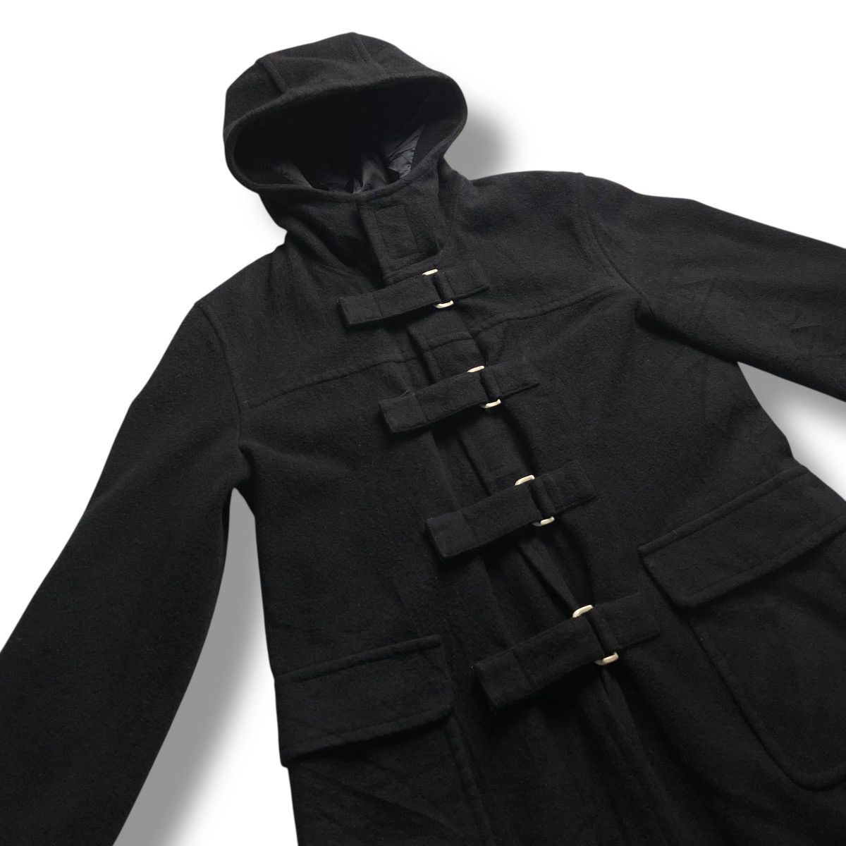 If Six Was Nine 🇯🇵 PPFM METAL BUCKLE STRAP PUNK GOTHIC LONG HEAVY COAT JACKET Size US L / EU 52-54 / 3 - 8 Thumbnail