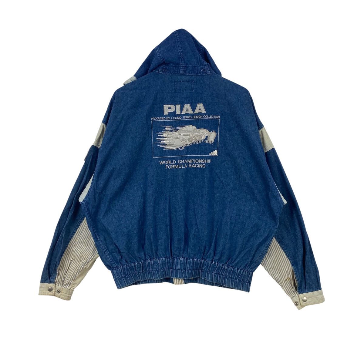 Vintage Vintage PIAA SPORTS ELEGANCE Japan Racing Denim Hooded Size US XXL / EU 58 / 5 - 8 Thumbnail