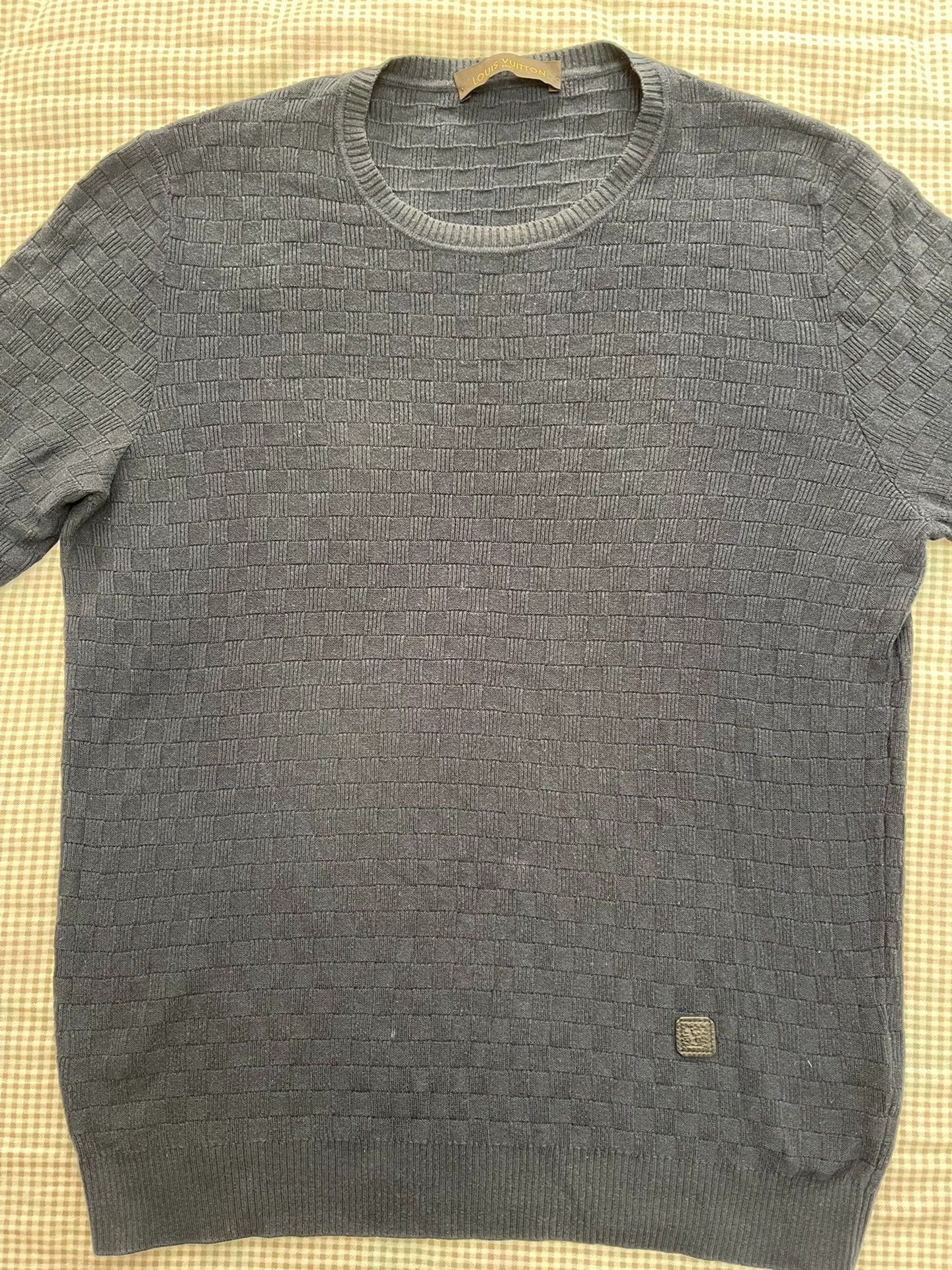 Louis Vuitton Louis Vuitton Damier Checkerboard Sweater Navy Men's XL Size US XL / EU 56 / 4 - 1 Thumbnail
