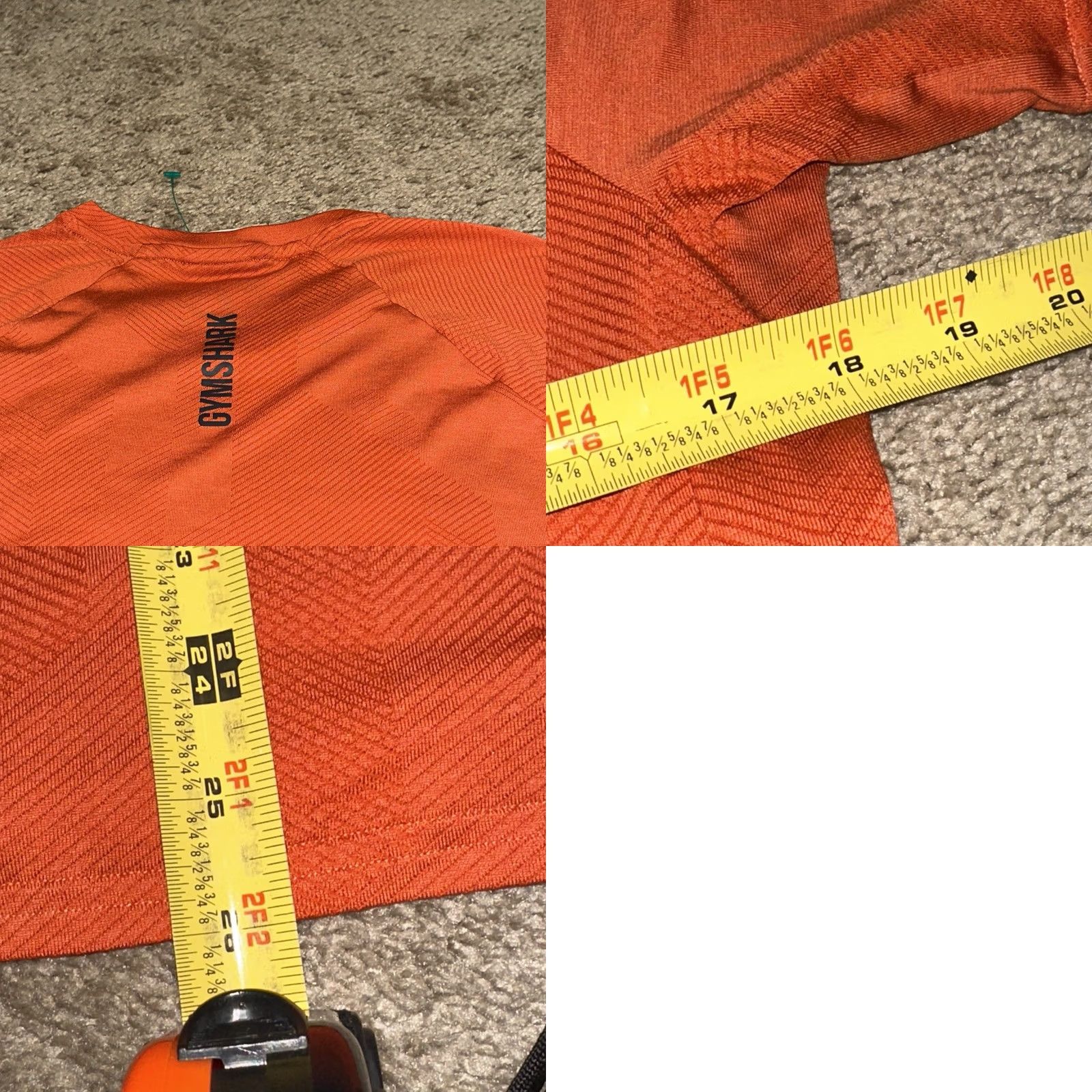 Gymshark Gymshark Apex Shirt Mens Small Orange Polyester Logo Athletic T-Shirt Gym & Training Activewear Short Sleeve Crew Neck Size US S / EU 44-46 / 1 - 8 Thumbnail
