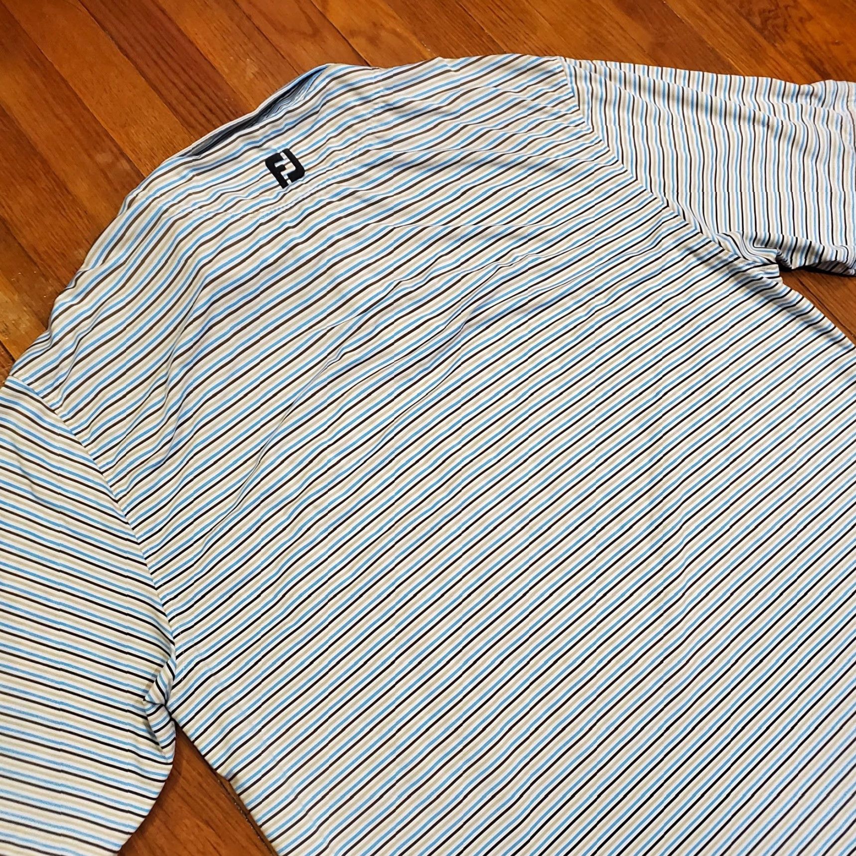 Footjoy FootJoy Polo Shirt Mens XL Striped Golf Performance Lightweight Breathable Moisture Wicking Size US XL / EU 56 / 4 - 7 Thumbnail
