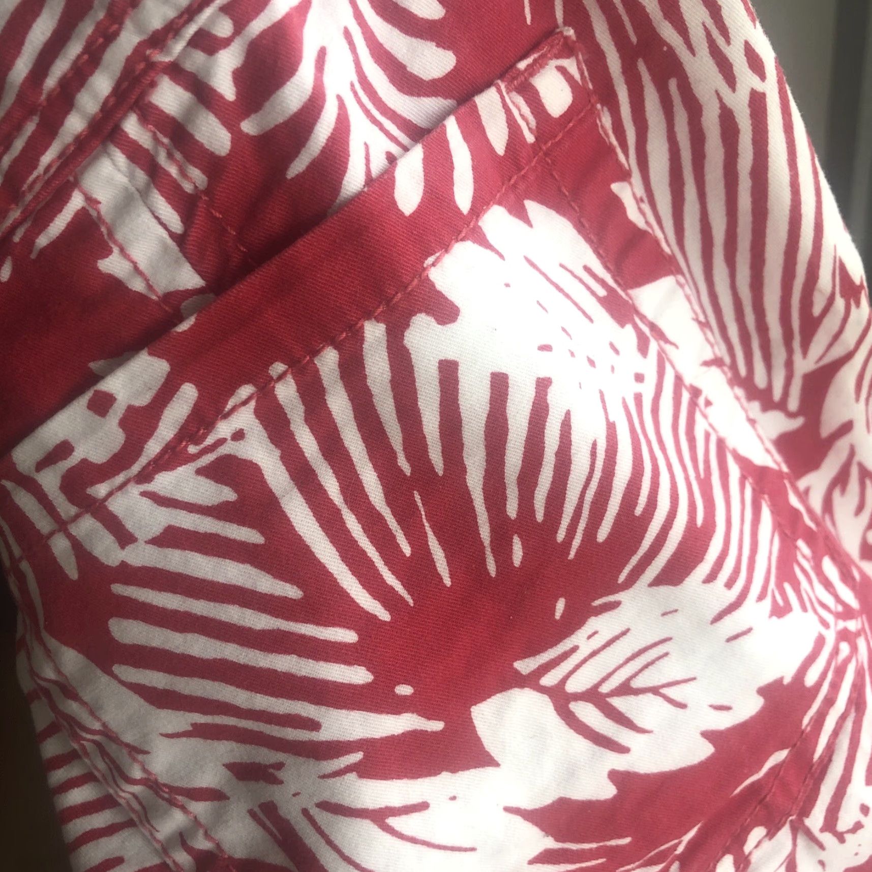 Vintage BANDOLINO Womens Shorts Skort Pink White Tropical Palm Leaves 12P Petite Stretch Zipper Casual Mens? Size 34" / US 12 / IT 48 - 5 Thumbnail